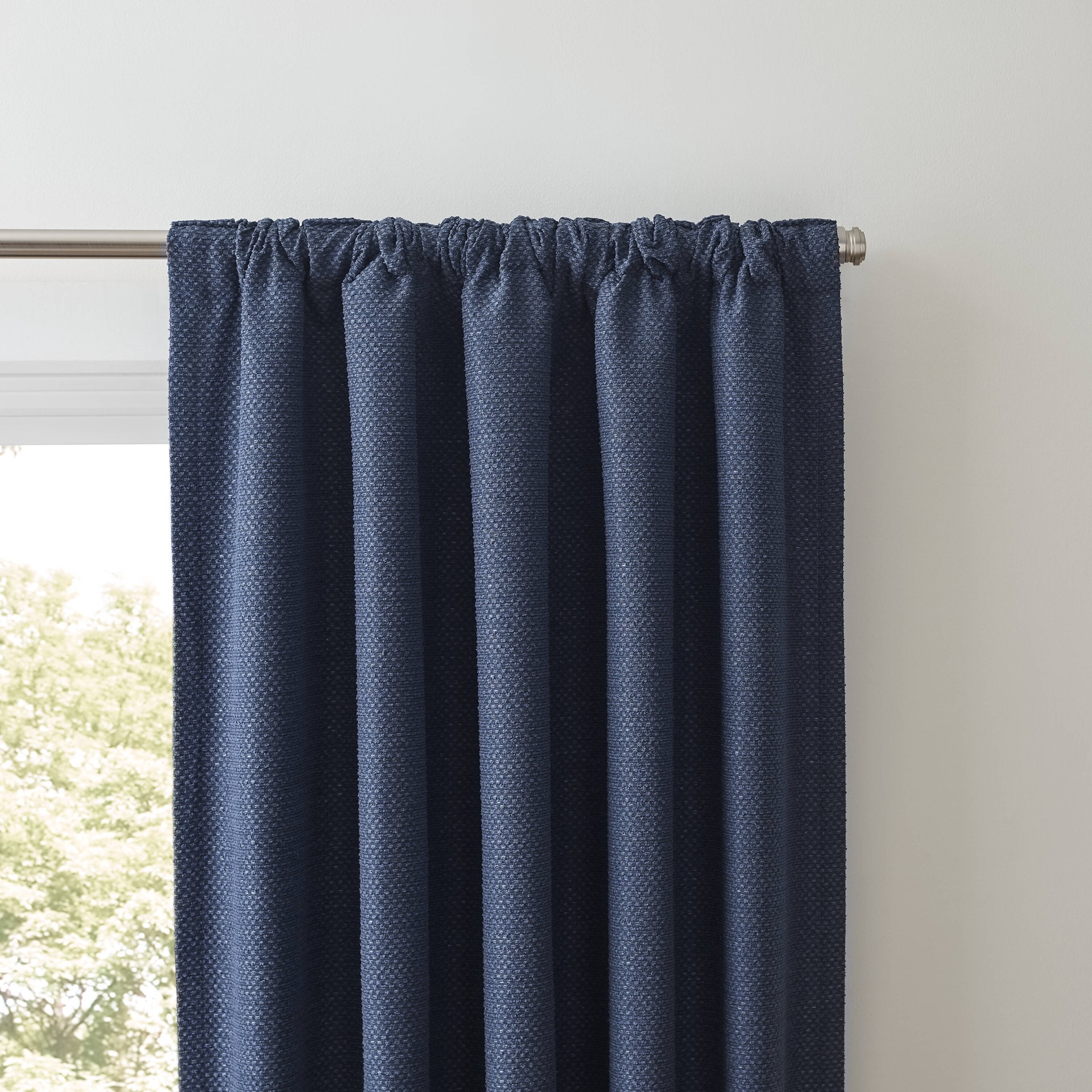 slide 3 of 5, Origin 21 84-in Navy Blackout Thermal lined Back tab Single curtain panel, 1 ct
