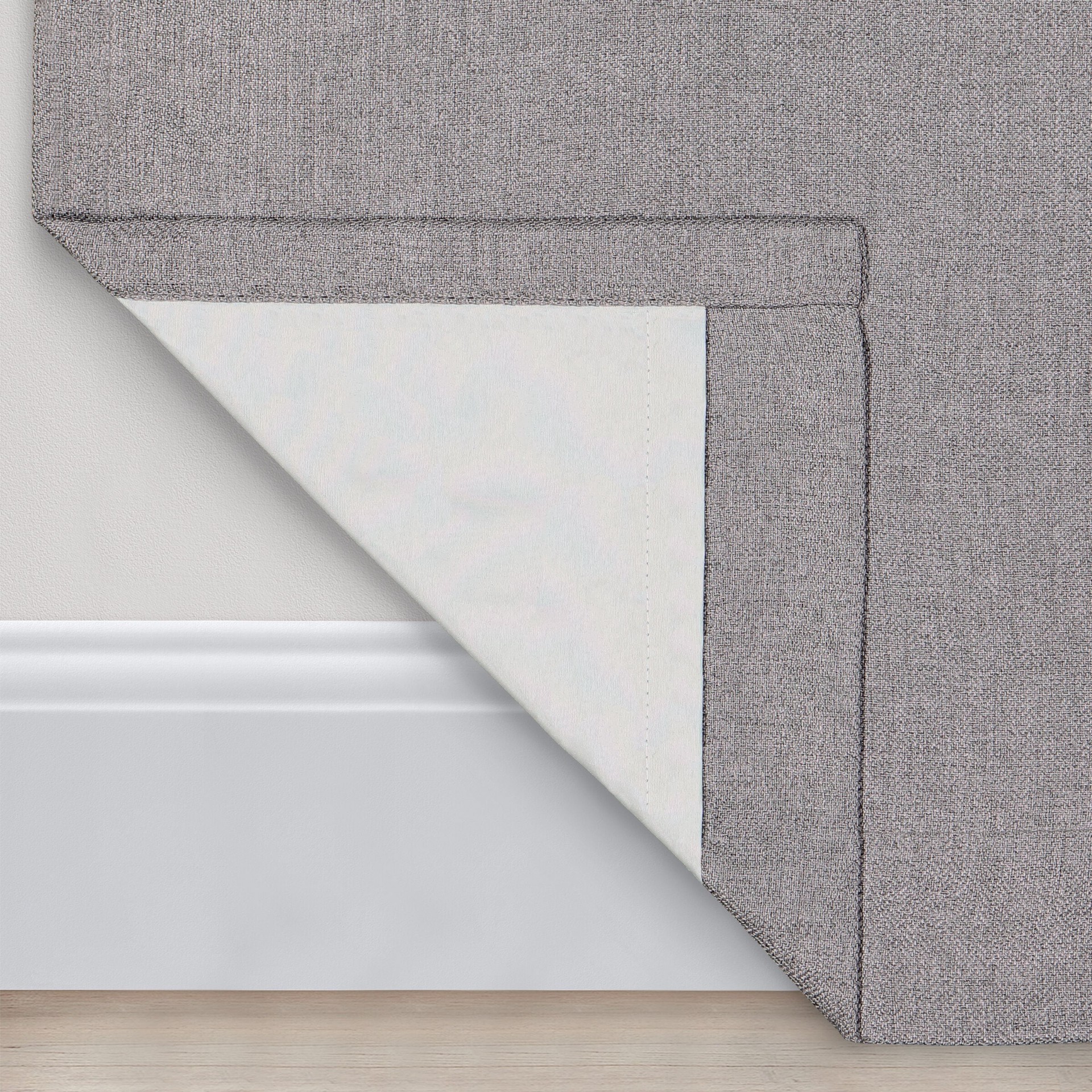 slide 6 of 6, allen + roth 84-in Grey Geometric Blackout Thermal lined Grommet Single curtain panel, 1 ct