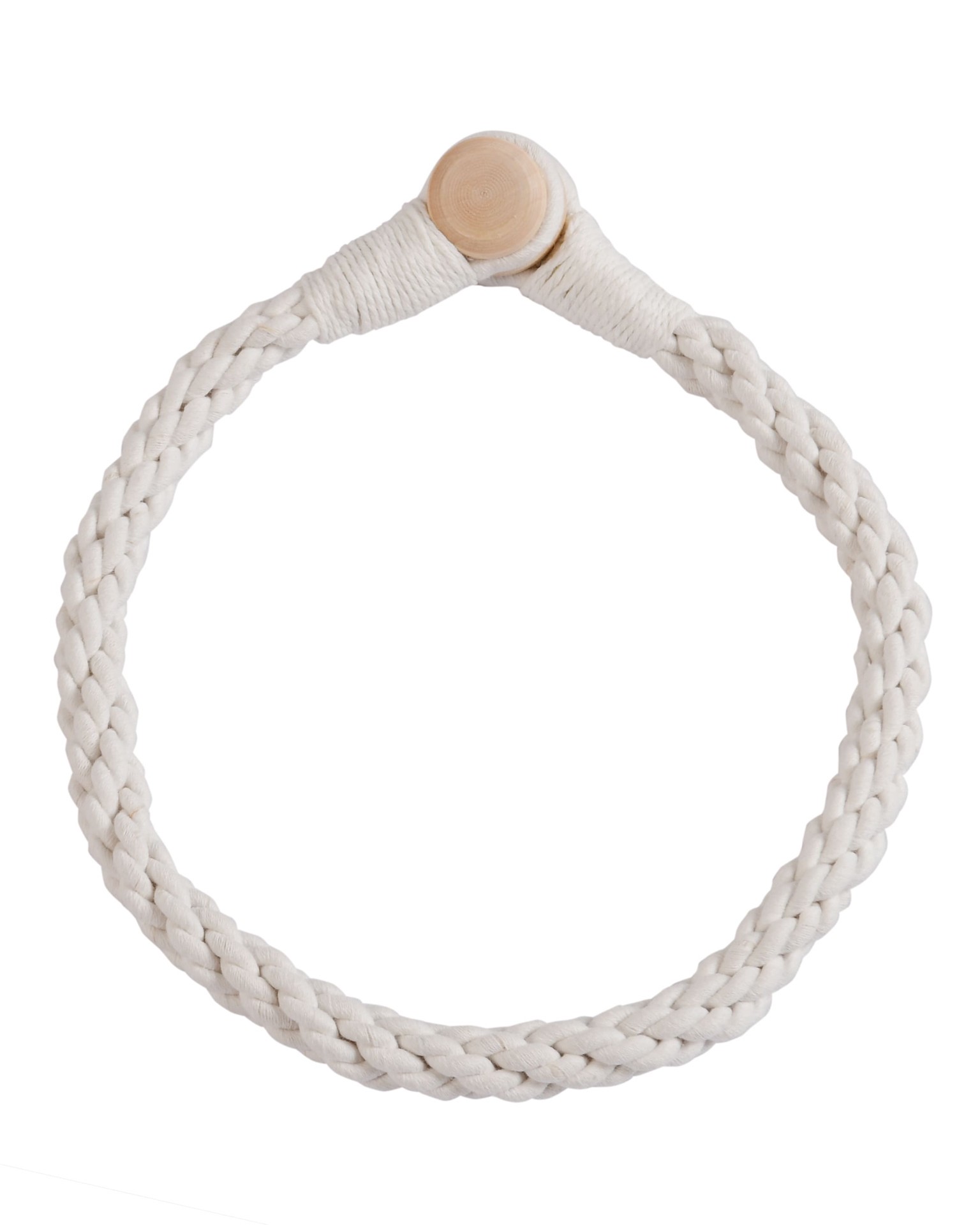 slide 1 of 3, allen + roth 20-in Ivory/hand knitting Curtain Holdbacks, 1 ct