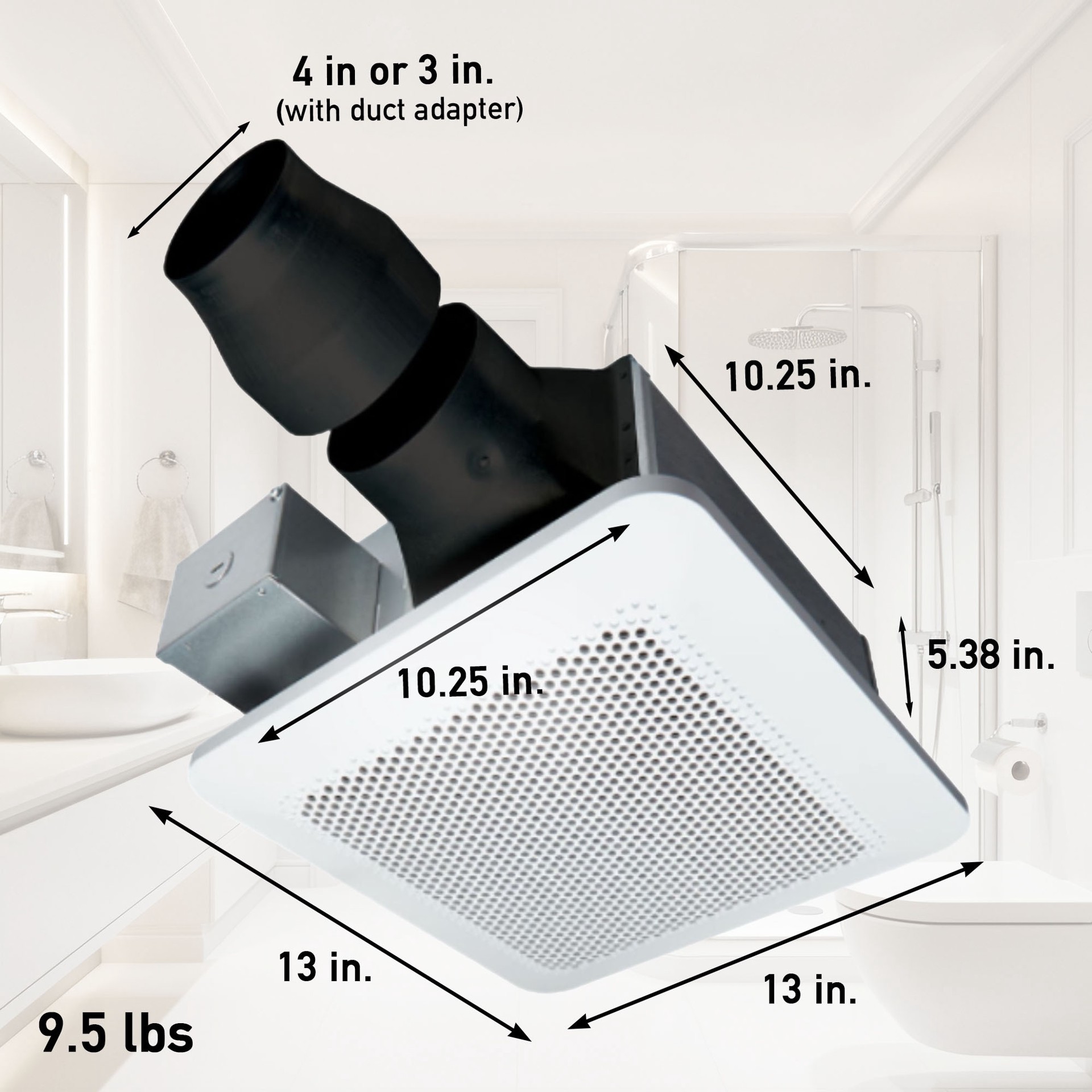 slide 4 of 6, Panasonic WhisperRemodel DC 0.8-Sone 110-CFM White Bathroom Ventilator Fan (ENERGY STAR Certified), 1 ct