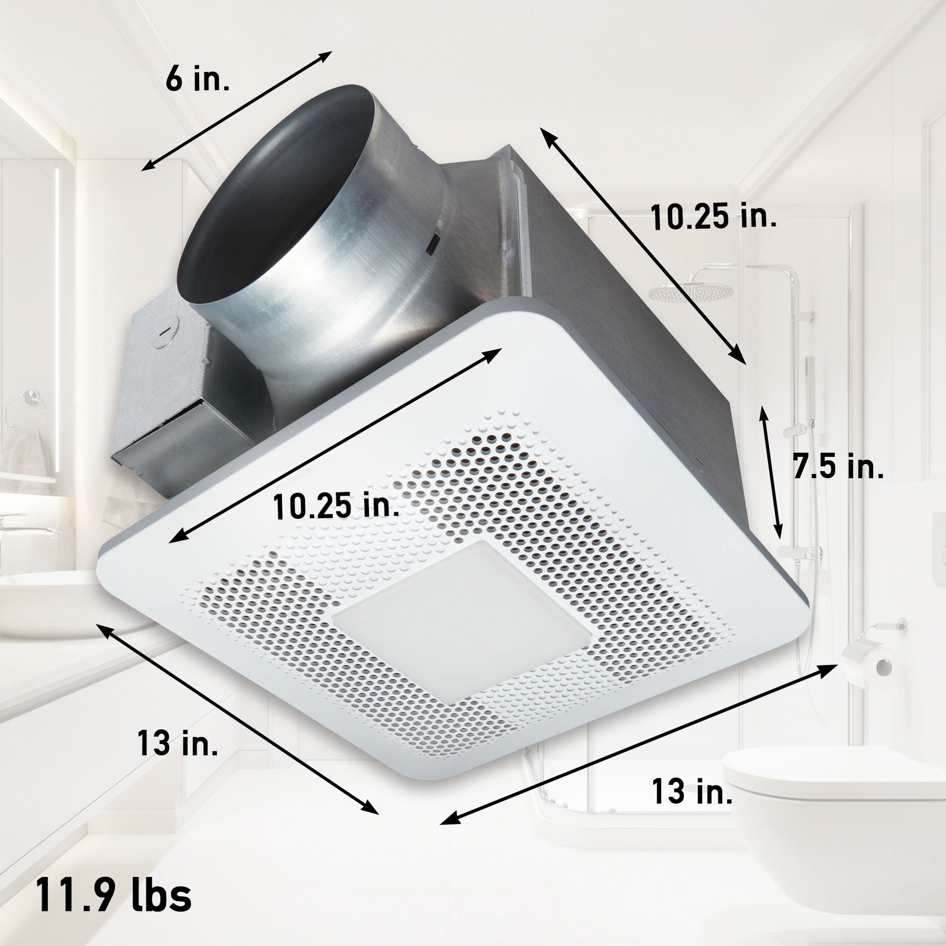 slide 4 of 6, Panasonic WhisperChoice DC 0.3-Sone 150.0-CFM White Lighted Bathroom Ventilator Fan (ENERGY STAR Certified), 1 ct