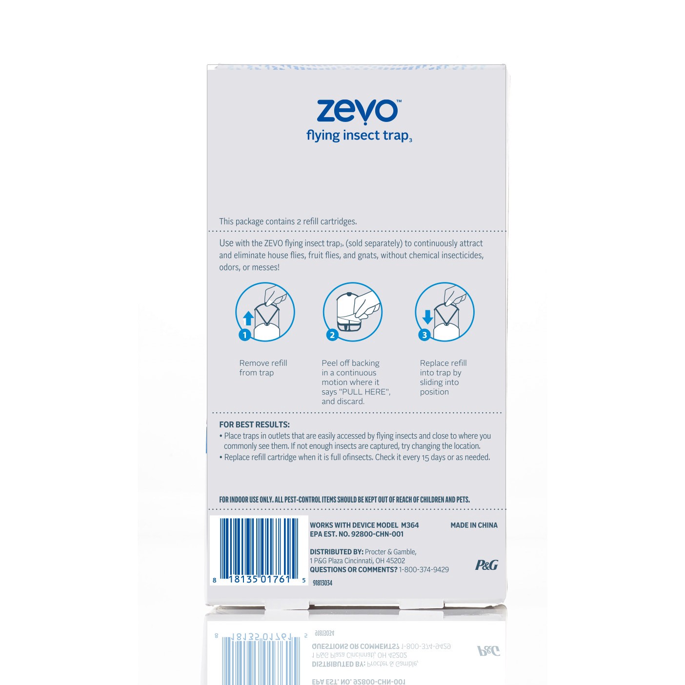 slide 2 of 5, Zevo Flying Insect Trap, Fly Trap Refill Cartridges (2 Cartridges) Indoor Glue Refill Insect Trap 2 -Pack, 1 ct