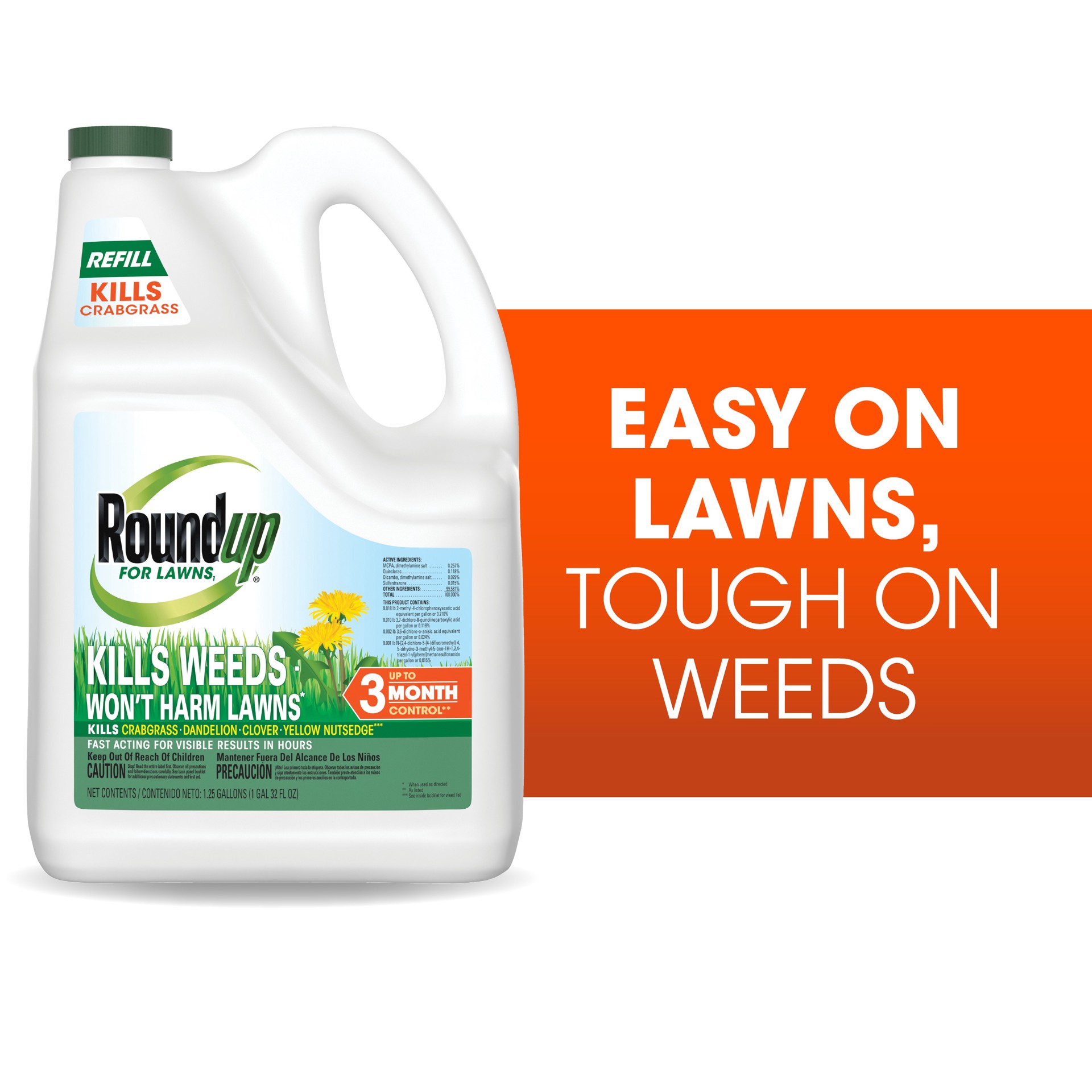 slide 2 of 6, Roundup For Lawns1 1.25 -Gallon Refill Lawn Weed Killer, 1 ct