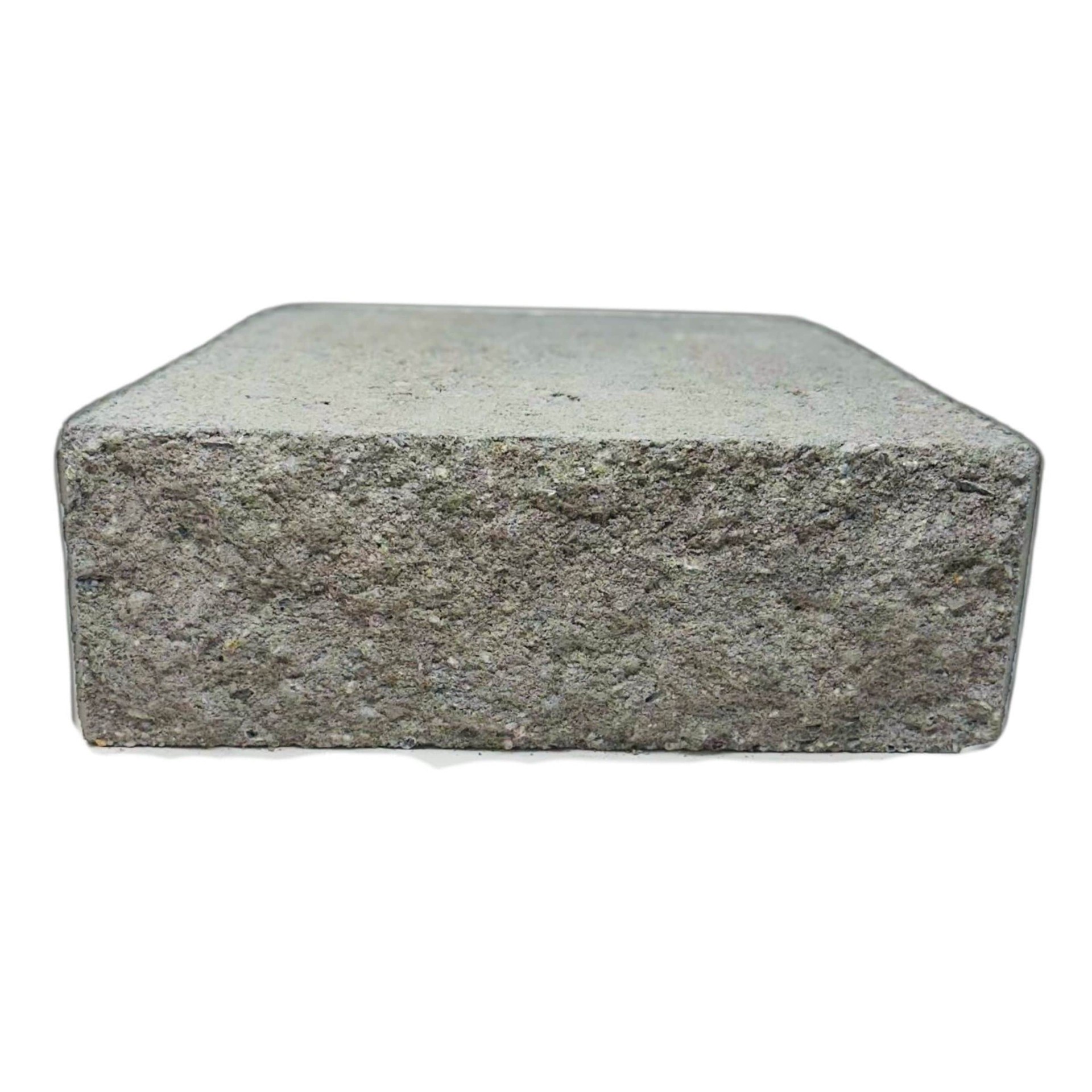 slide 3 of 6, 4-in H x 12-in L x 7-in D Gray/Charcoal Concrete Retaining wall block, 1 ct