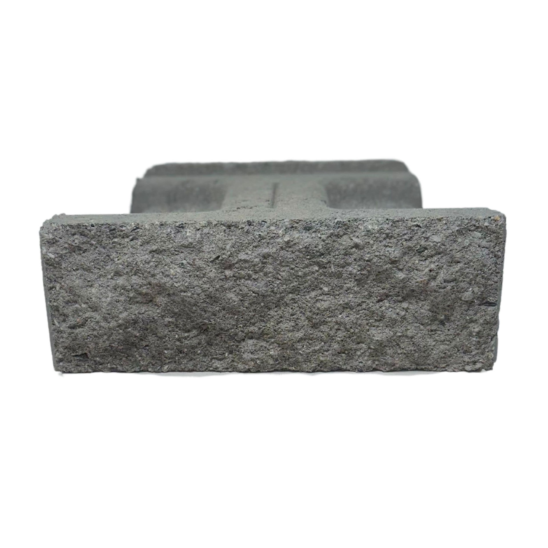 slide 5 of 6, 4-in H x 12-in L x 7-in D Gray/Charcoal Concrete Retaining wall block, 1 ct