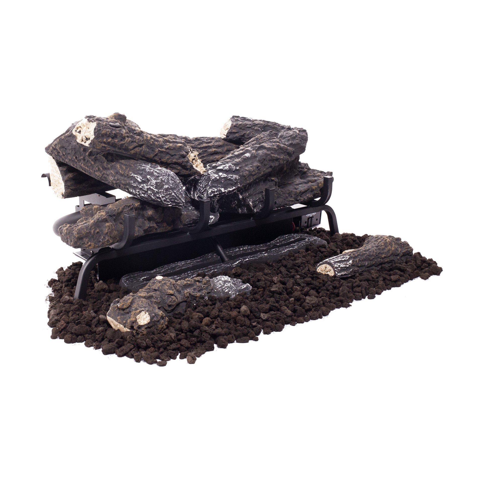 slide 5 of 6, Master Forge 24-in 33000 -BTU Dual Fuel Dual -Burner Vent-free Gas Fireplace Logs with Thermostat and Remote, 1 ct