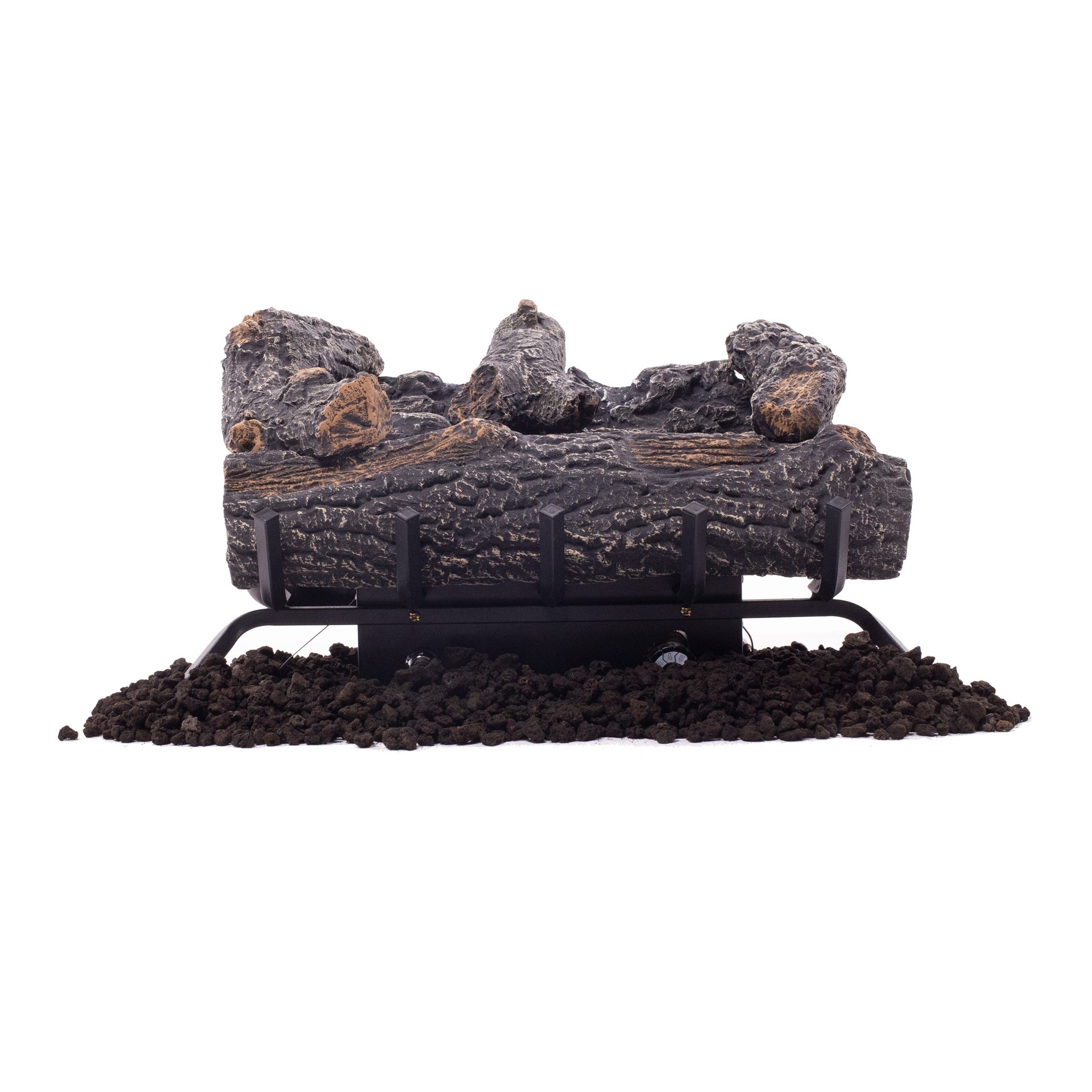 slide 4 of 6, Master Forge 19.75-in 30000 -BTU Dual Fuel Dual -Burner Vent-free Gas Fireplace Logs with Thermostat, 1 ct