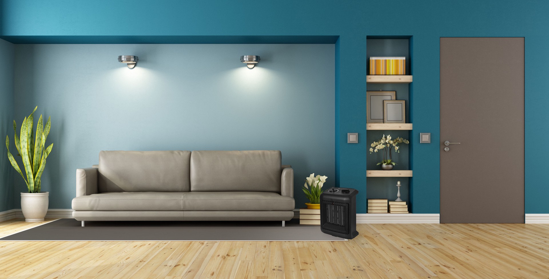 slide 2 of 6, Utilitech 1500 -Watt Ceramic Compact personal Indoor Electric Space Heater with Thermostat, 1 ct