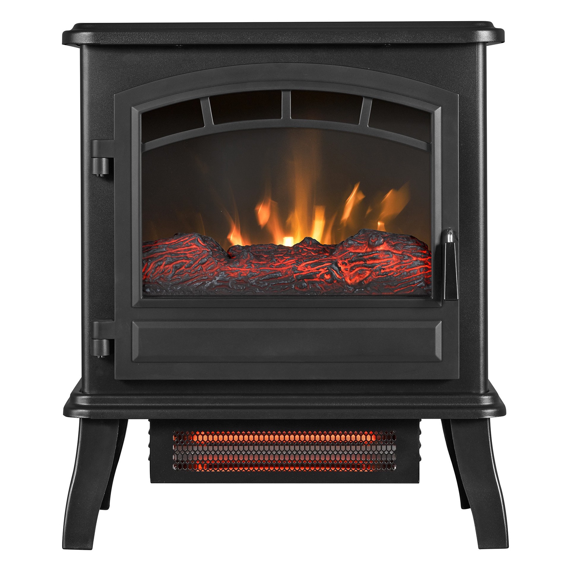slide 3 of 6, Style Selections 19.5-in W 5200-BTU Black Metal Infrared Quartz Electric Stove with Thermostat, 1 ct