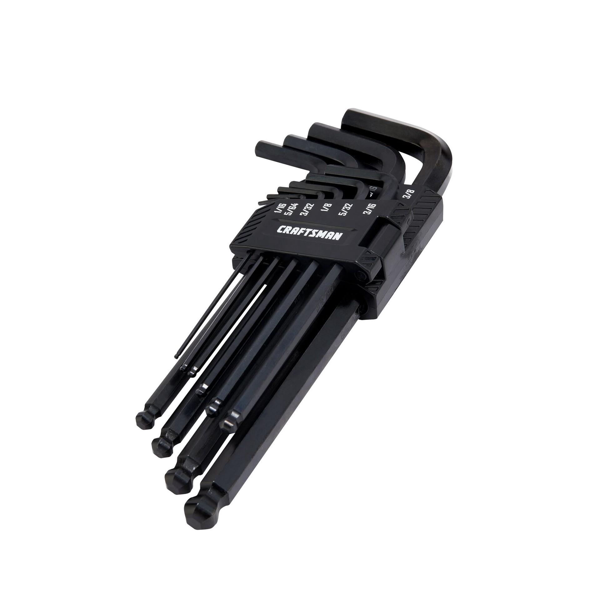 slide 2 of 6, CRAFTSMAN Assorted Standard (SAE) 10 -Pieces Ball End Hex key set, 1 ct