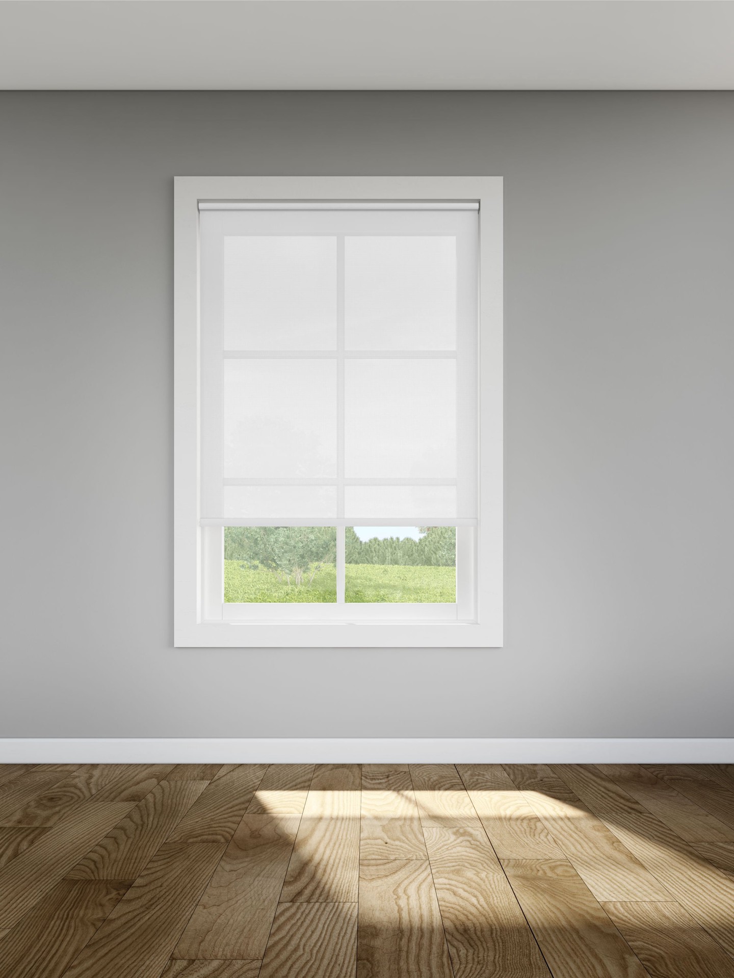 slide 3 of 6, LEVOLOR 37-in x 72-in Chalk Light Filtering Cordless Solar Roller Shade, 1 ct