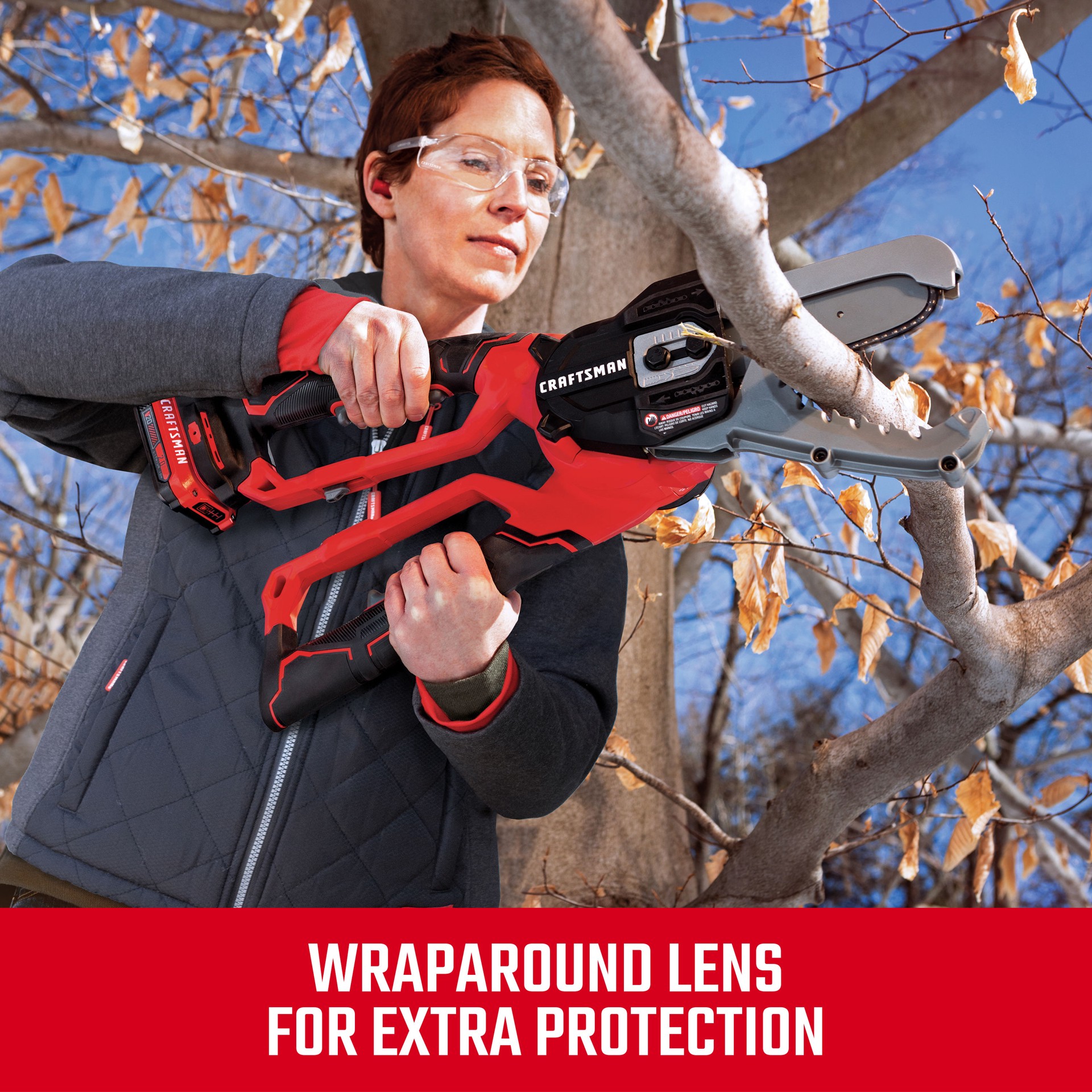 slide 6 of 6, CRAFTSMAN Craftsman Lightweight Clear 4-Pack Polycarbonate Safety Glasses, 1 ct