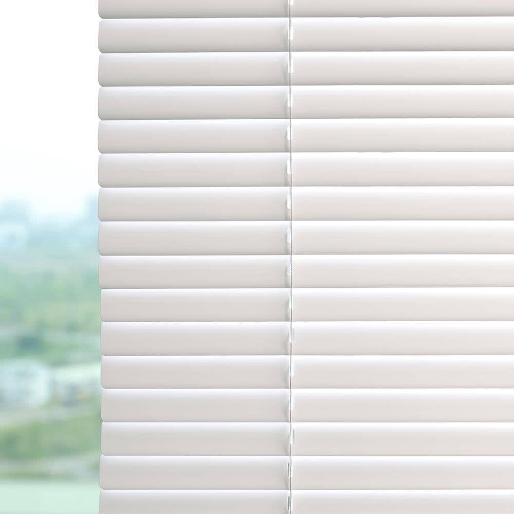 slide 5 of 6, Project Source Light Filtering 1-in Slat Width 59-in x 64-in Cordless White Vinyl Light Filtering Mini-blinds, 1 ct