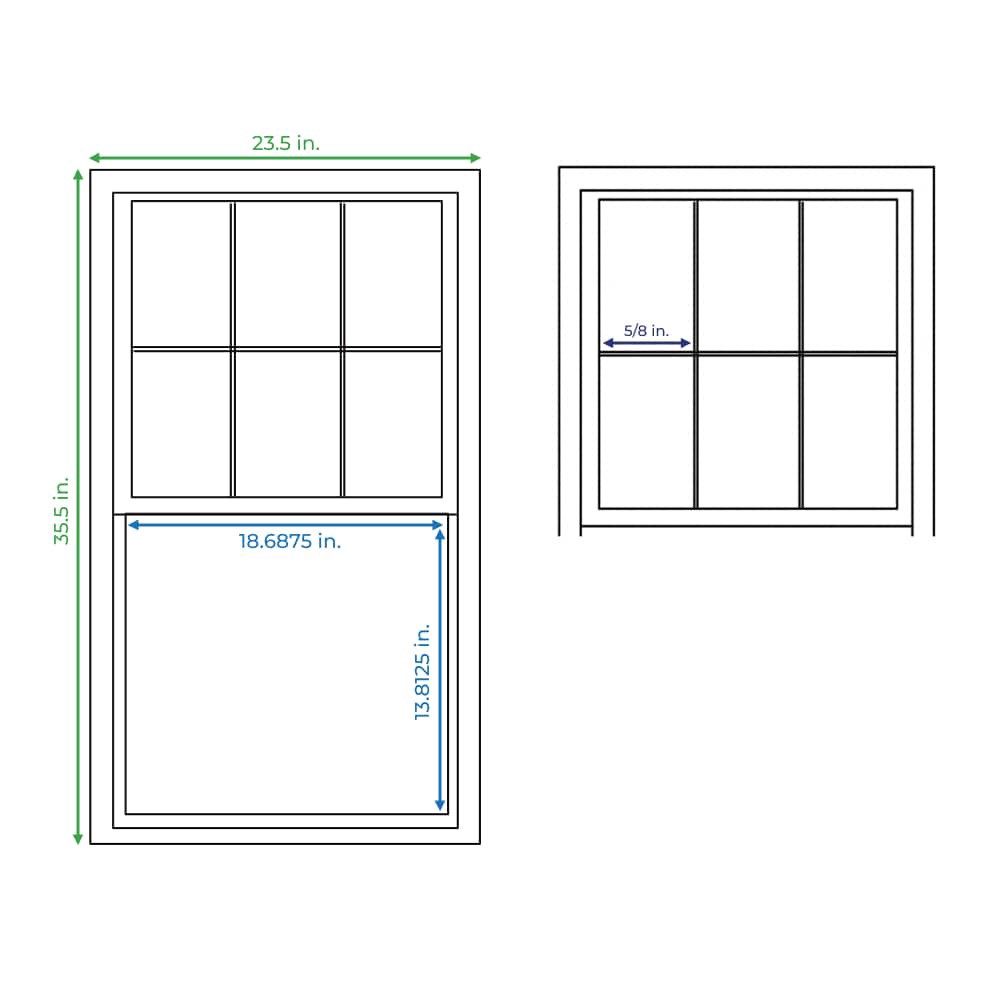 slide 4 of 6, RELIABILT 150 Series Black Exterior Vinyl New Construction Single Hung Window Low-E Double Pane Glass (Half Screen Included), 1 ct