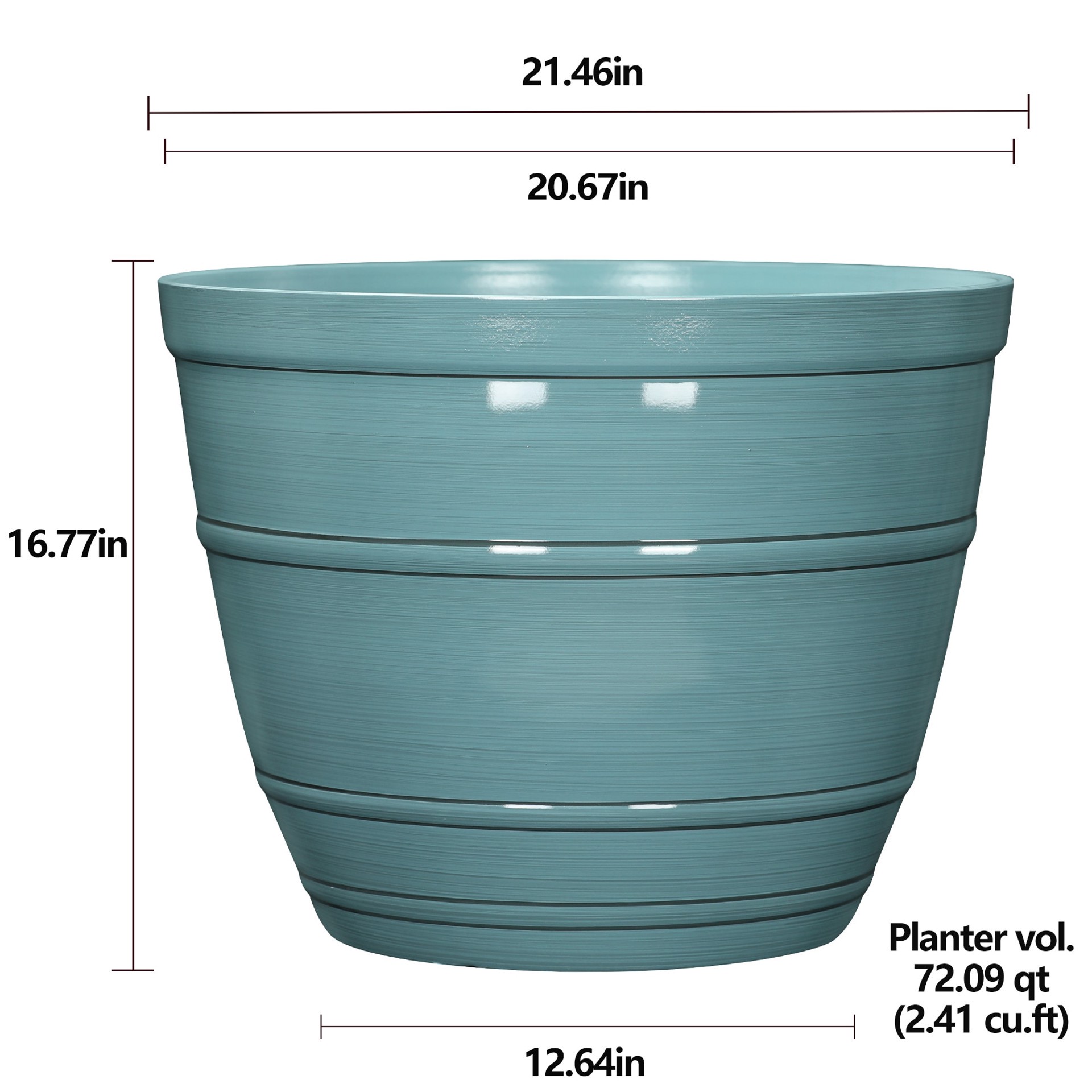slide 4 of 6, Style Selections 20.67-in W Blue Resin Indoor/Outdoor Planter, 1 ct