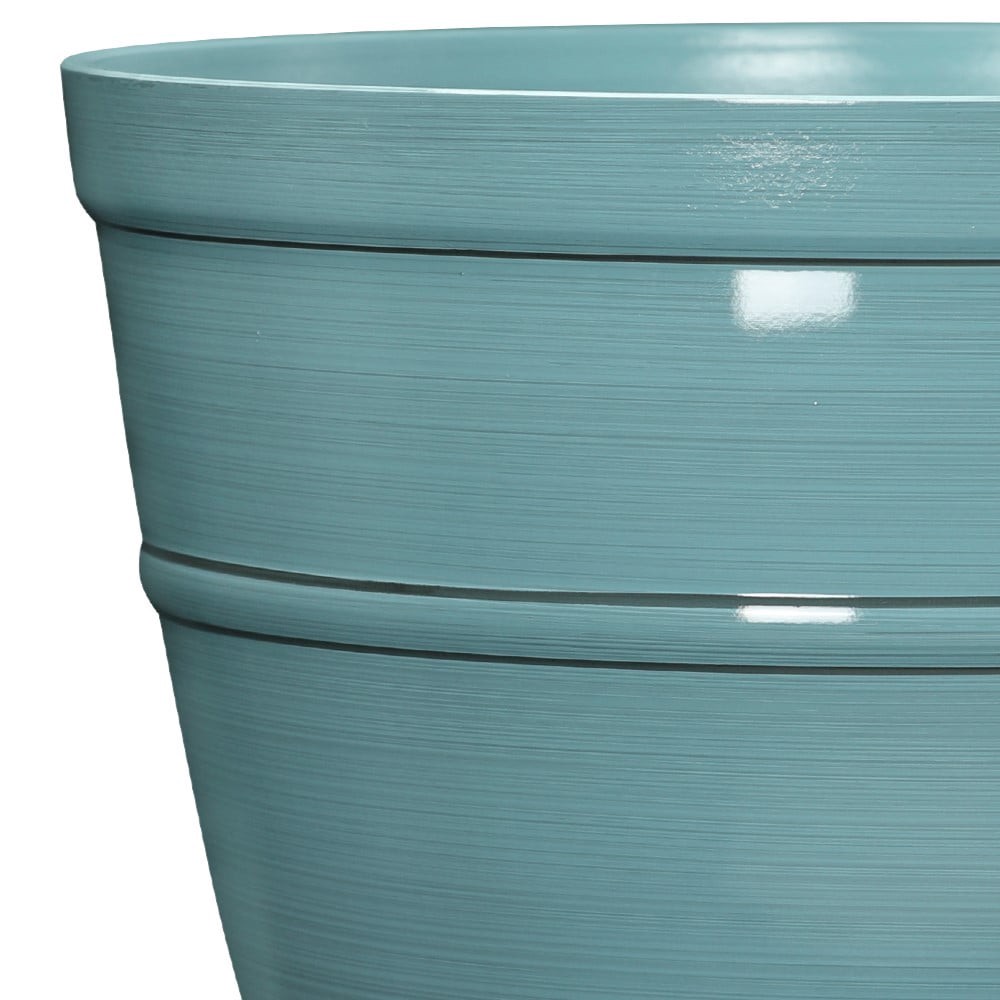 slide 5 of 6, Style Selections 20.67-in W Blue Resin Indoor/Outdoor Planter, 1 ct