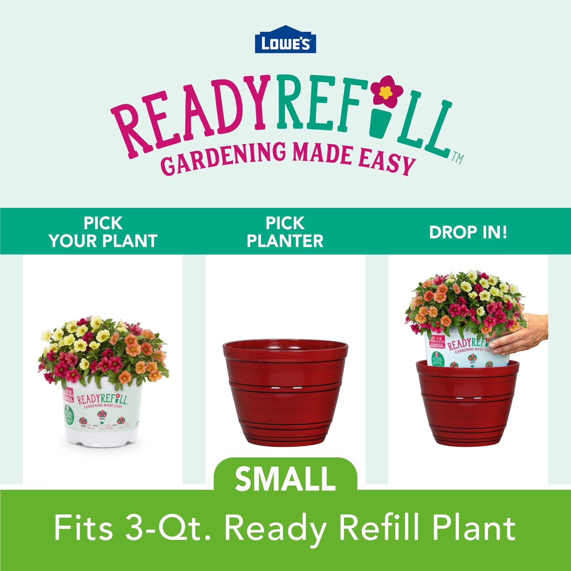 slide 6 of 6, Style Selections 8.39-in W x 6.89-in H x 8.39-in D Red Resin Contemporary/Modern Indoor/Outdoor Planter, 1 ct