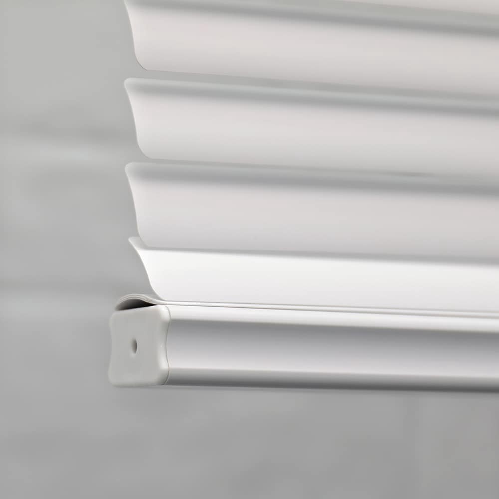 slide 5 of 6, Project Source Room Darkening 1-in Slat Width 47-in x 64-in Cordless White Vinyl Room Darkening Mini-blinds, 1 ct
