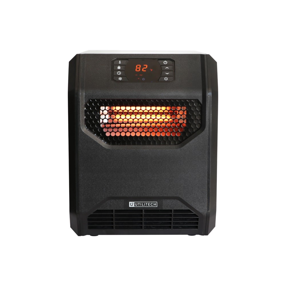 slide 1 of 6, Utilitech 1500 -Watt Infrared quartz Cabinet Indoor Electric Space Heater with Thermostat with Remote, 1 ct