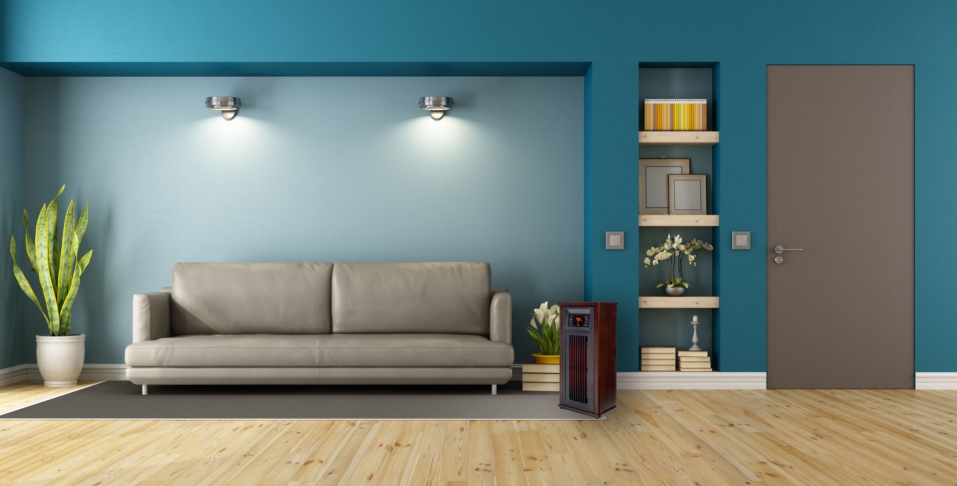 slide 2 of 6, Utilitech 1500 -Watt Infrared Tower Indoor Electric Space Heater with Thermostat with Remote, 1 ct