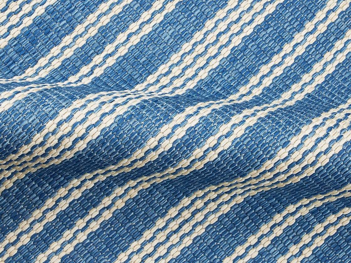 slide 5 of 6, allen + roth Coastal Blue 2 x 4 (ft) Loomed Blue Rectangular Indoor Stripe Machine washable Throw rug 3, 1 ct