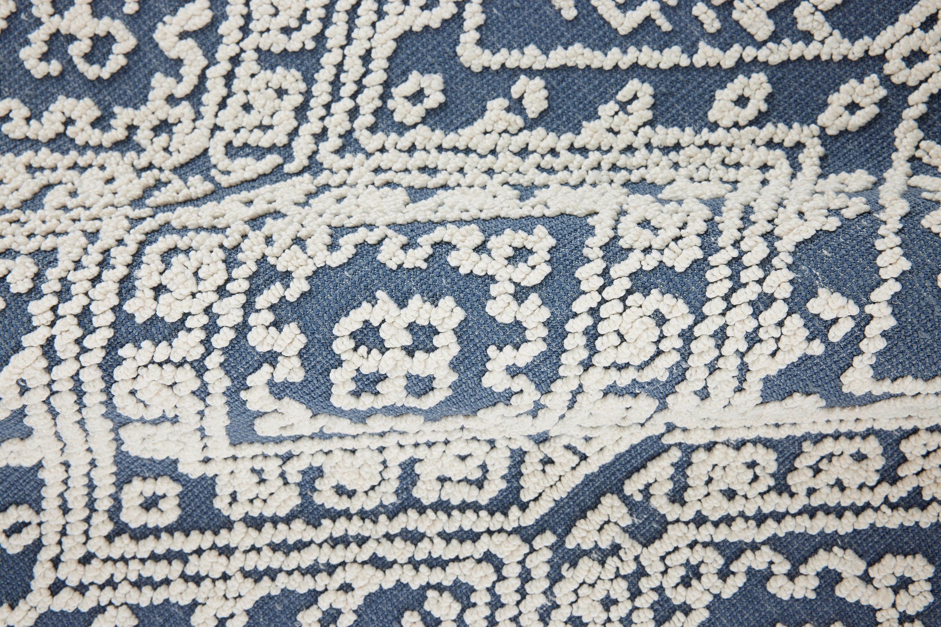 slide 5 of 6, allen + roth 2 x 4 (ft) Loomed Denim Ivory Rectangular Indoor Geometric Machine washable Throw rug 3, 1 ct