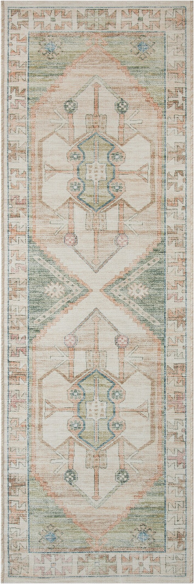 slide 2 of 6, allen + roth 2 x 7 (ft) Loomed Hillside Rectangular Indoor Distressed/Overdyed Machine washable Runner rug, 1 ct
