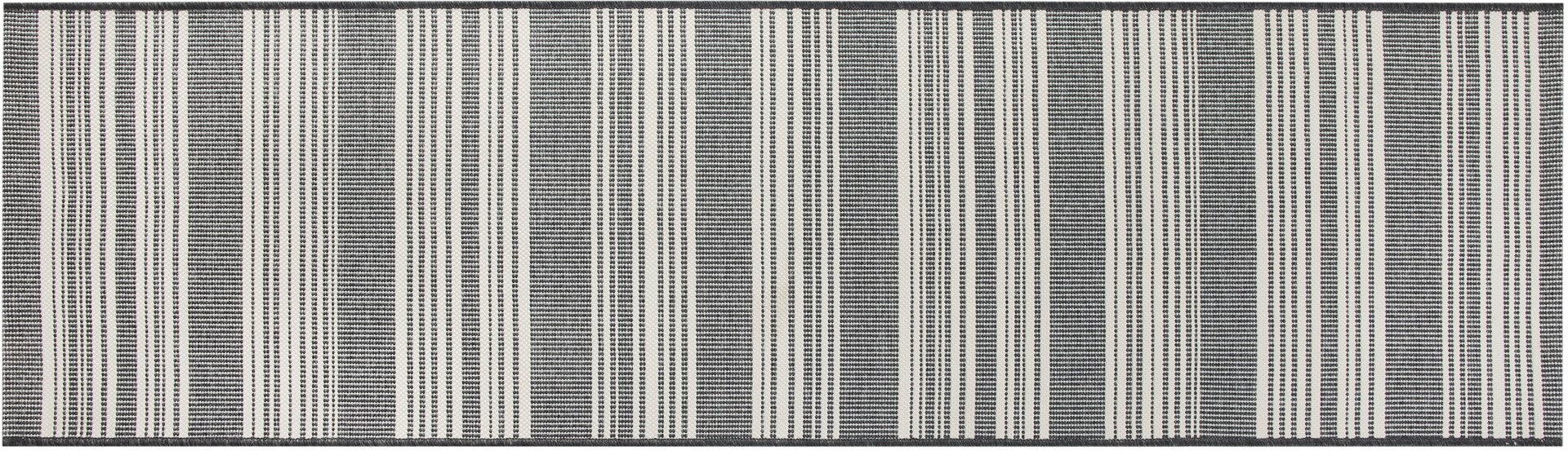slide 2 of 6, Origin 21 2 x 7 (ft) Loomed Polypropylene Charcoal Ivory Rectangular Indoor Stripe Machine washable Runner rug, 1 ct