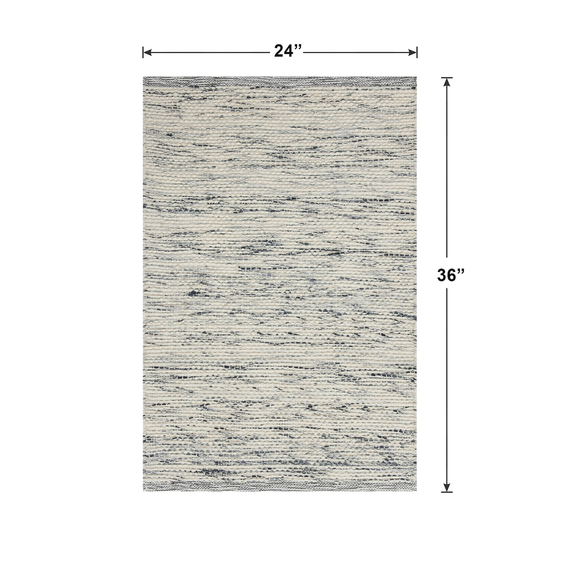slide 6 of 6, Origin 21 2 x 3 (ft) Loomed Polyester Ivory Charcoal Rectangular Indoor Ombre Machine washable Throw rug 3, 1 ct