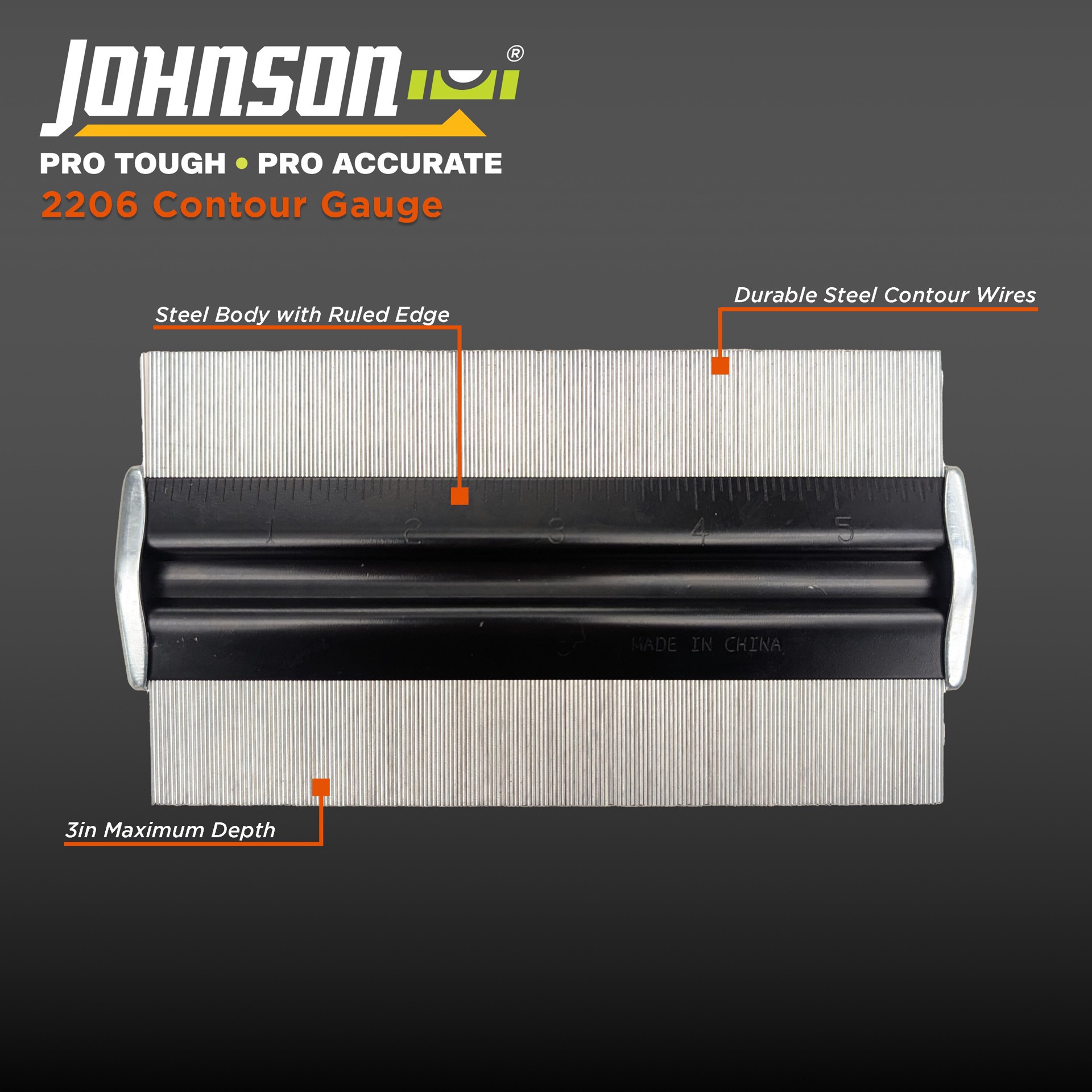 slide 2 of 4, Johnson 6-in Stainless steel Contour Gauge, 1 ct