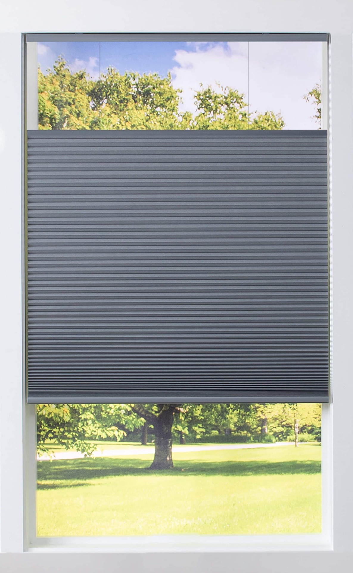 slide 1 of 6, allen + roth 36-in x 72-in Gray Room Darkening Blackout Cordless Top-Down/Bottom-Up Cellular Shade, 1 ct