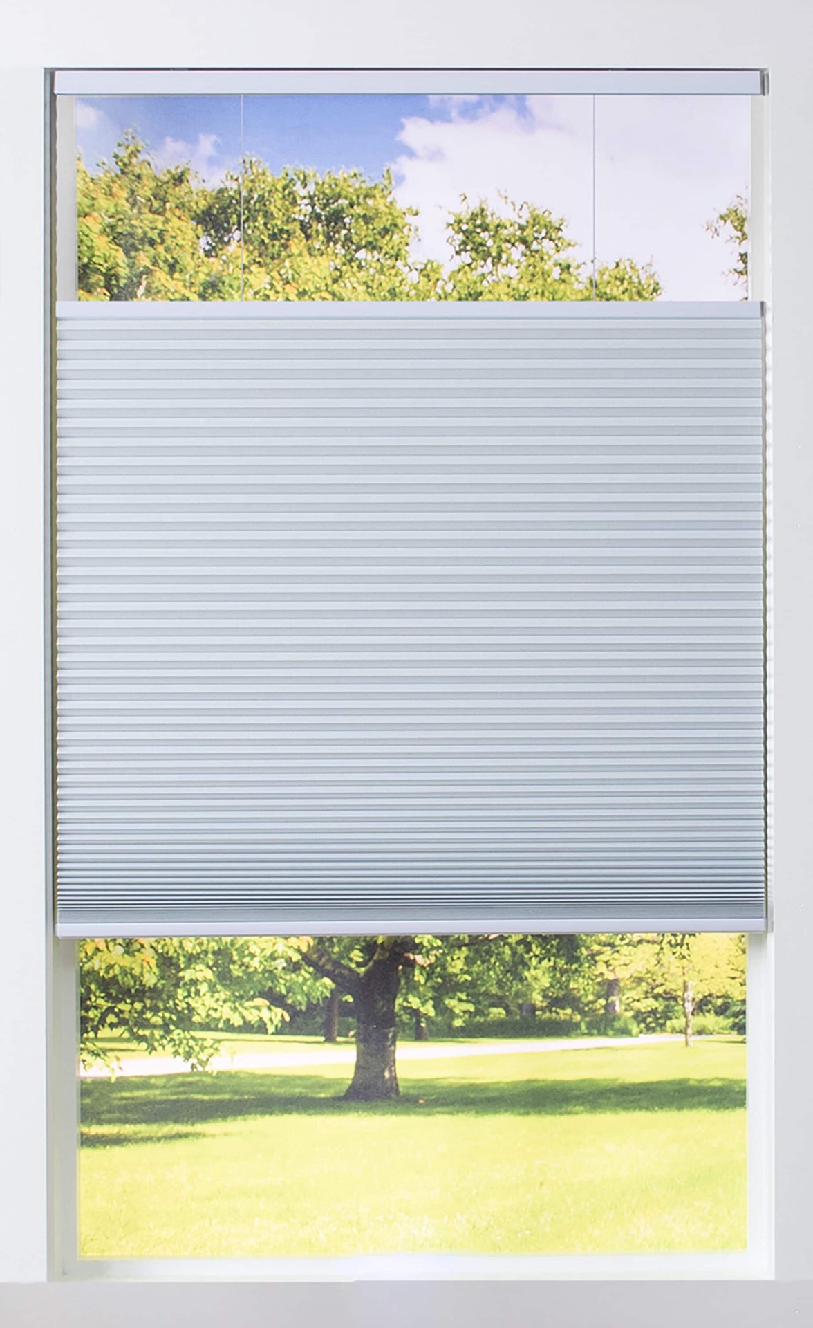 slide 1 of 6, allen + roth 23-in x 72-in White Room Darkening Blackout Cordless Top-Down/Bottom-Up Cellular Shade, 1 ct
