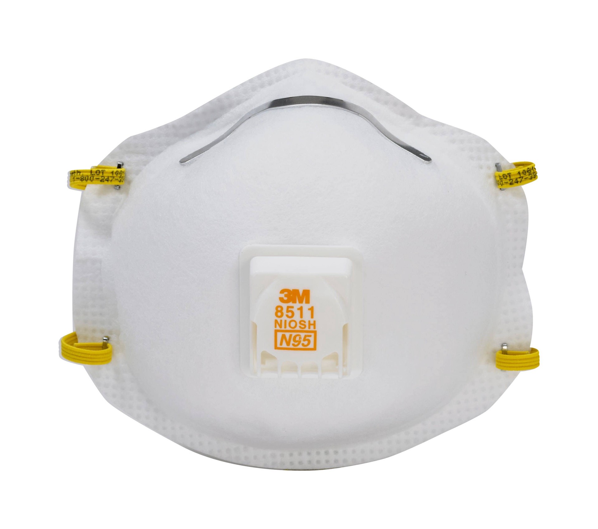 slide 1 of 6, 3M 8511 2 -Pack White Disposable N95 Sanding Disposable respirator, 1 ct