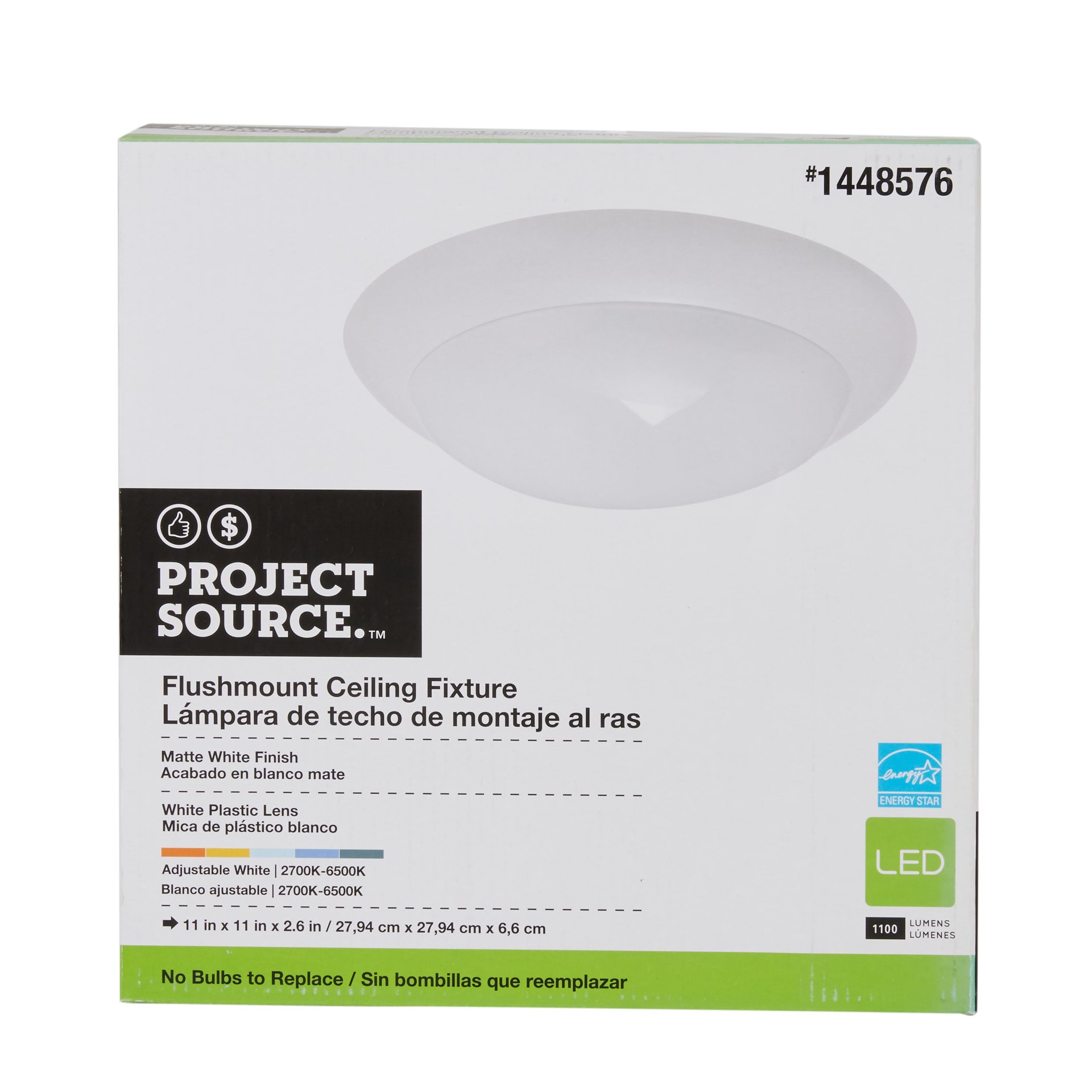 slide 5 of 6, Project Source 1 -Light 11-in Matte White Integrated LED Flush Mount Light, 1 ct