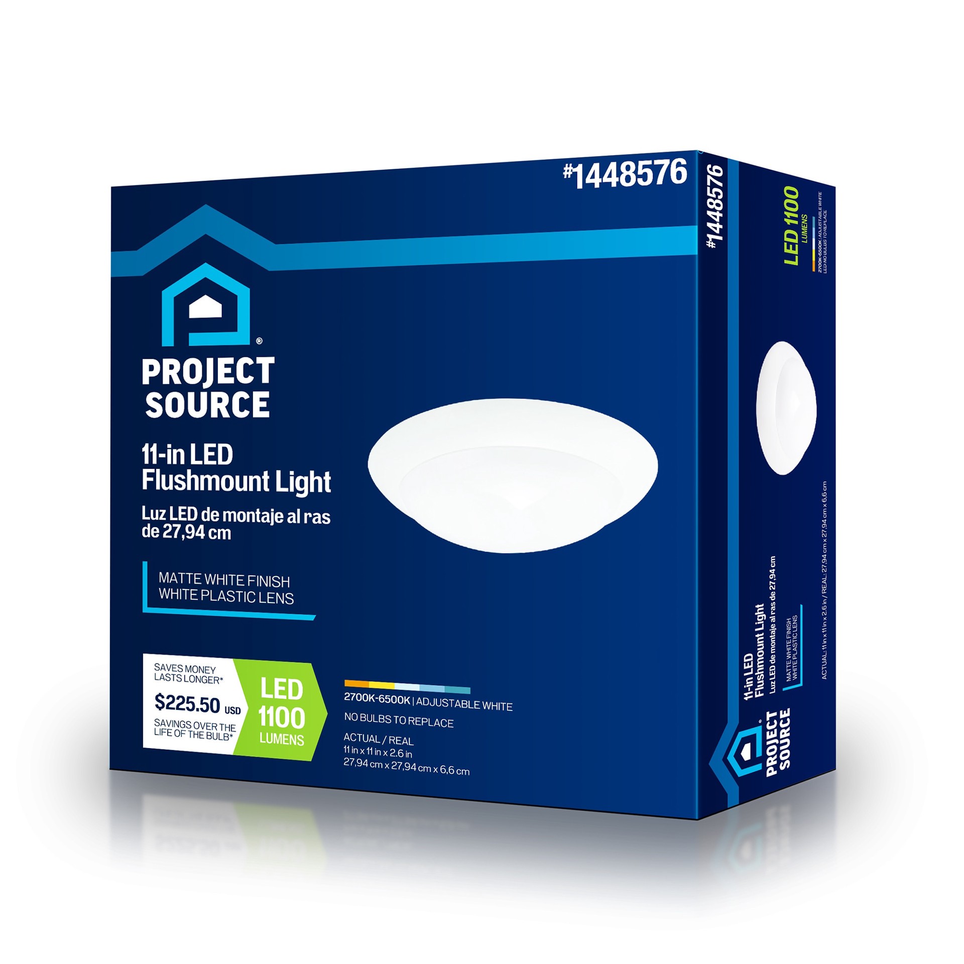 slide 6 of 6, Project Source 1 -Light 11-in Matte White Integrated LED Flush Mount Light, 1 ct