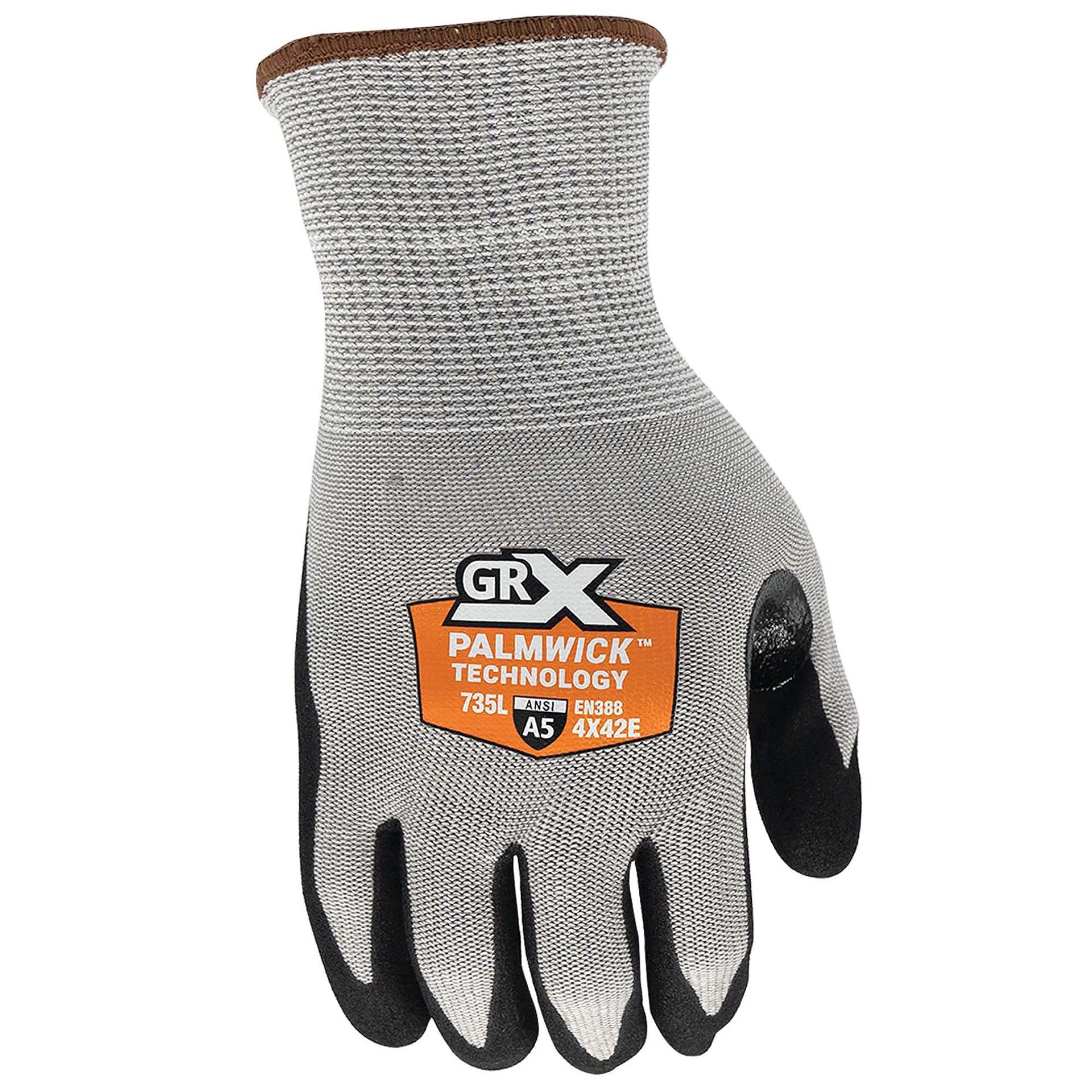 slide 1 of 3, GRX X-large Gray Nitrile dipped Nitrile 1 -Pairs, 1 ct