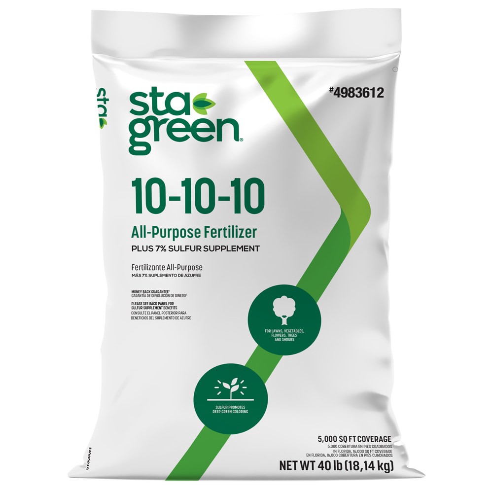 slide 1 of 6, Sta-Green 40-lb 5000-sq ft 10-10-10 All Purpose Fertilizer, 1 ct