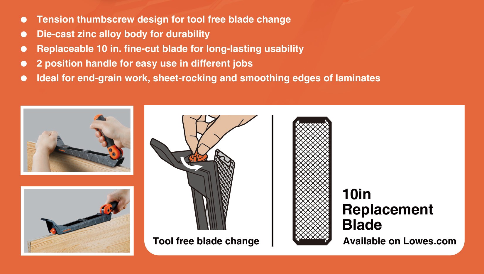 slide 4 of 6, Jorgensen 10-in Rasp Coarse Tooth Flat file, 1 ct
