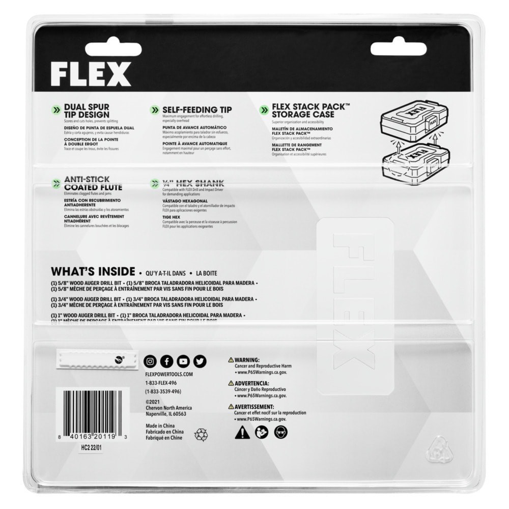 slide 5 of 5, FLEX STACK PACK 1/4-in Flex auger bit, 1 ct