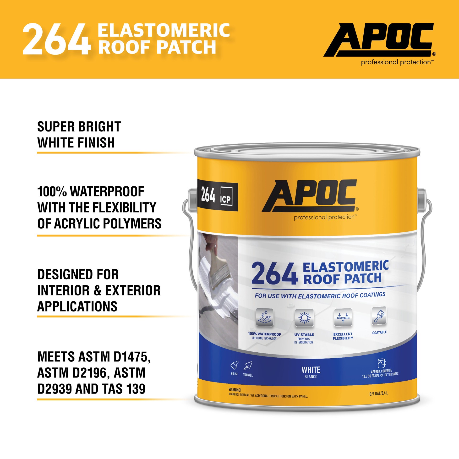 slide 5 of 6, APOC 264 0.9-gallon Fibered Waterproof Elastomeric Roof Sealant, 1 ct