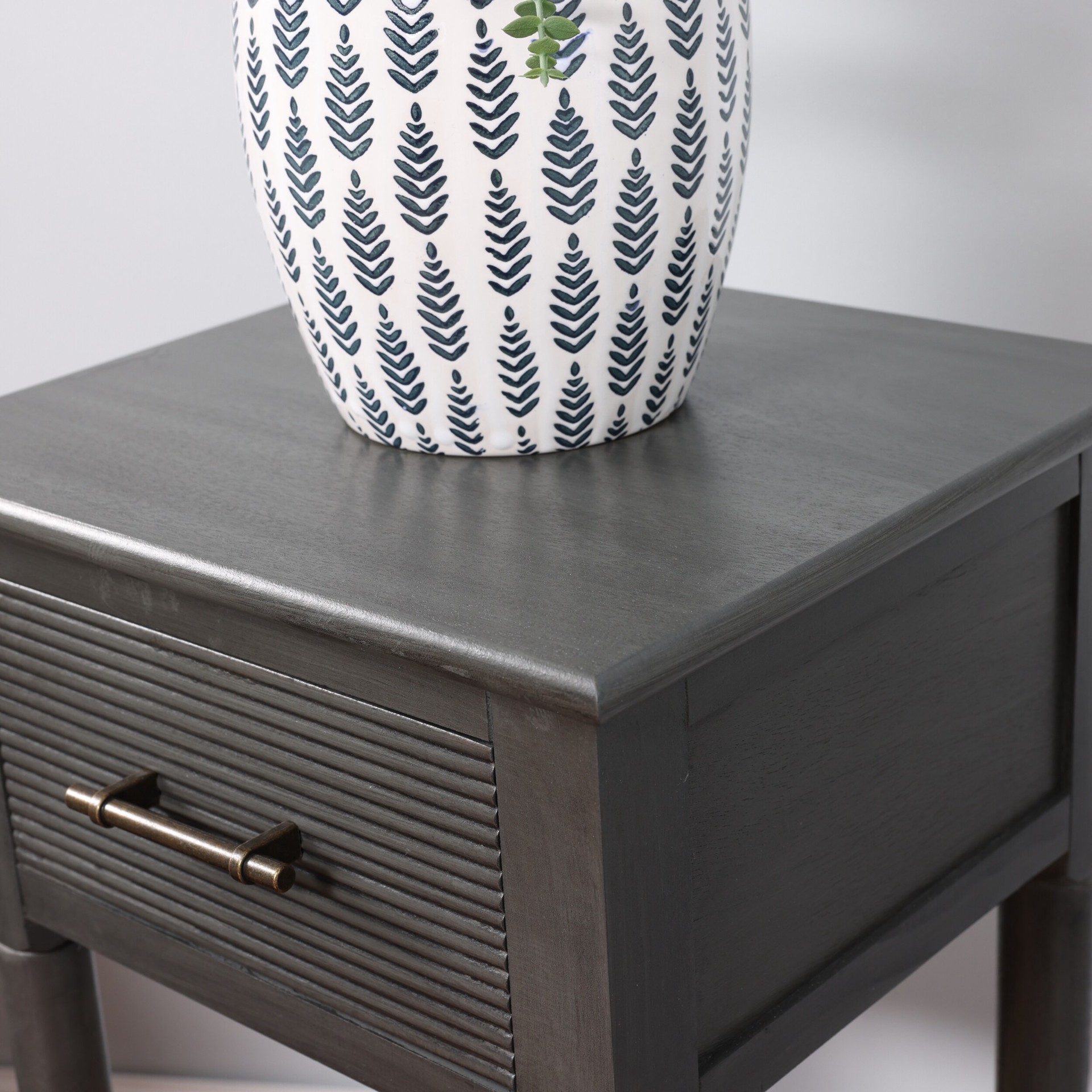 slide 6 of 6, allen + roth 14-in W x 28-in H Gunmetal Wood Midcentury End Table Assembly Required, 1 ct