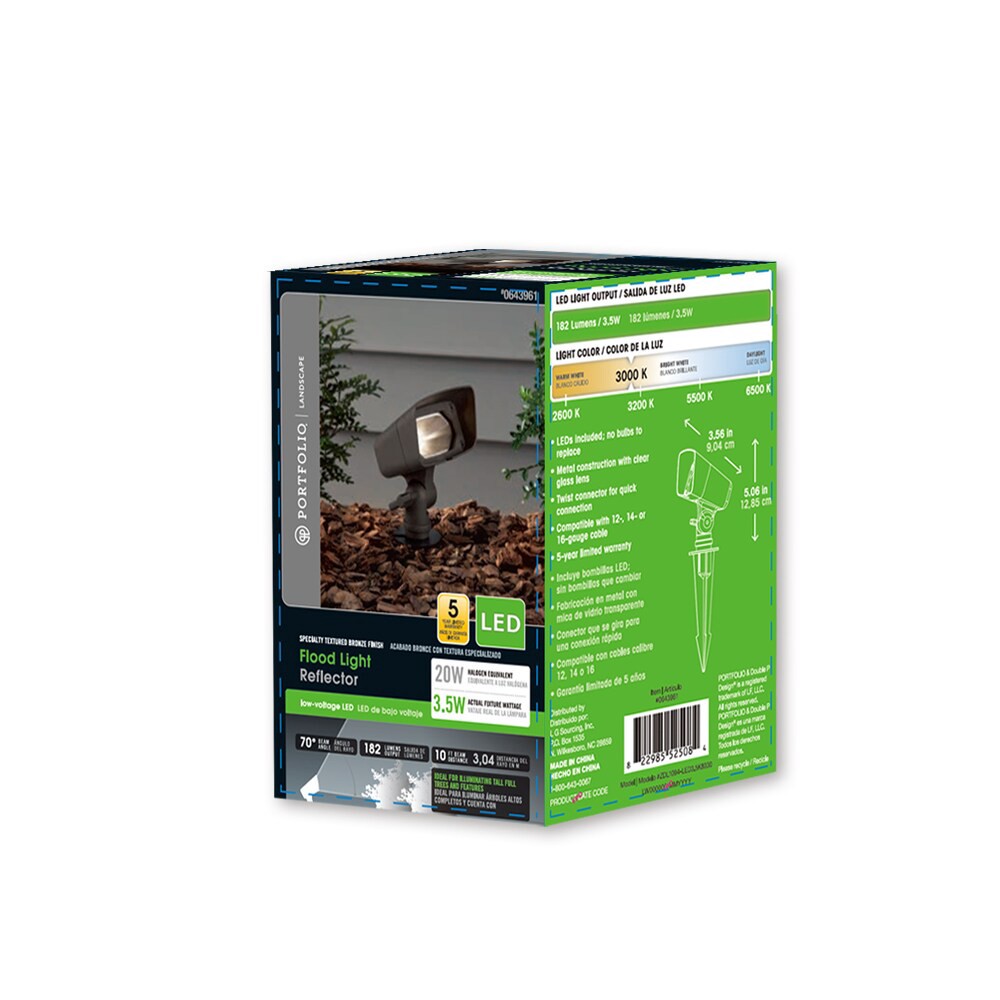 slide 2 of 2, Harbor Breeze 200-Lumen 3.5-Watt Bronze Low Voltage Plug-in LED Flood Light, 1 ct