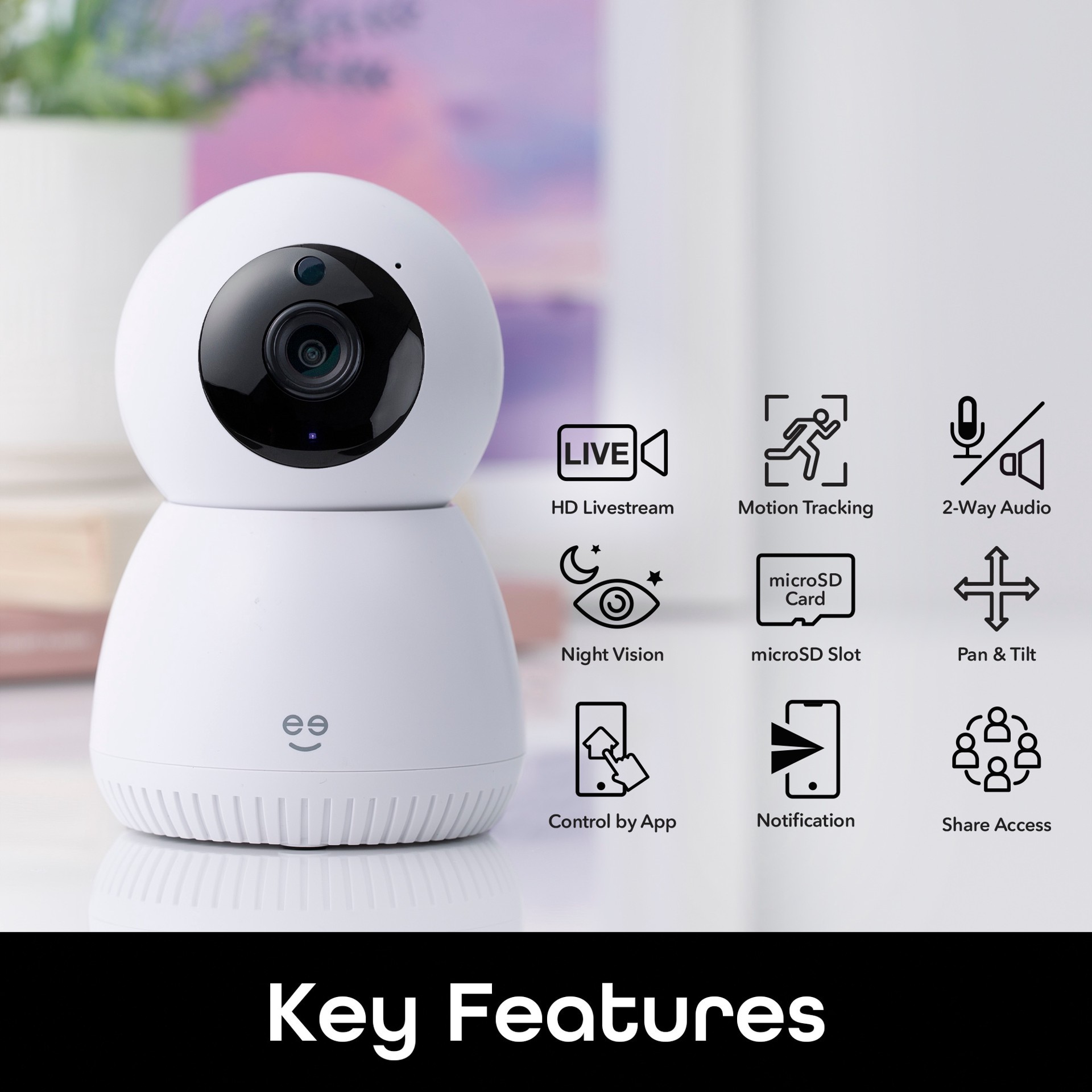 slide 2 of 6, Geeni Scope Indoor 1-Camera Plug-in Standard Micro Sd Security Camera System, 1 ct