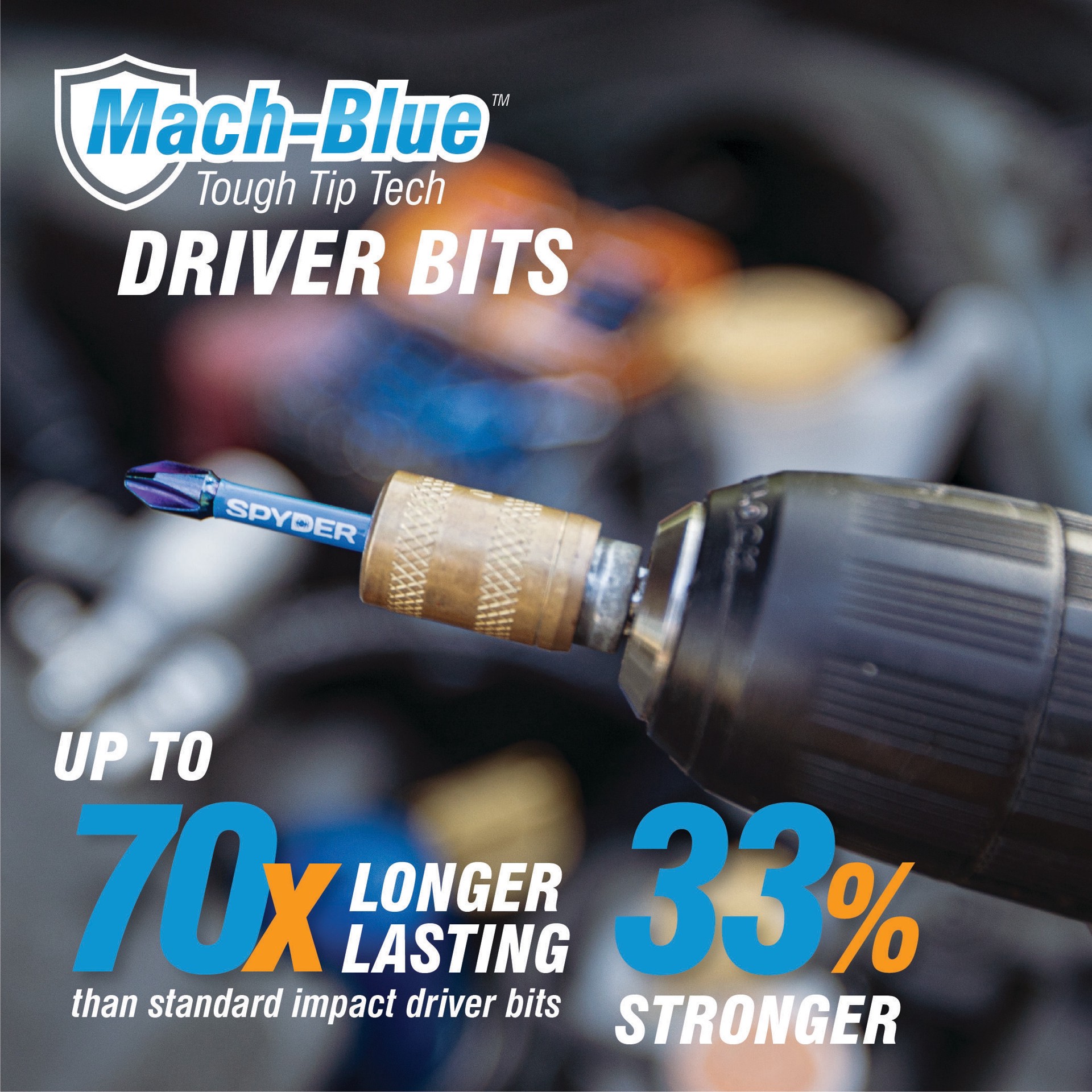 slide 2 of 6, Spyder Mach-Blue T20 1/4-in x 2-in Torx Impact Driver Bit (2-Piece), 1 ct