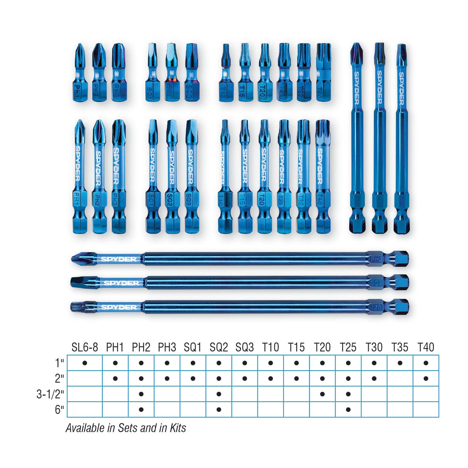 slide 5 of 6, Spyder Mach-Blue T20 1/4-in x 2-in Torx Impact Driver Bit (2-Piece), 1 ct