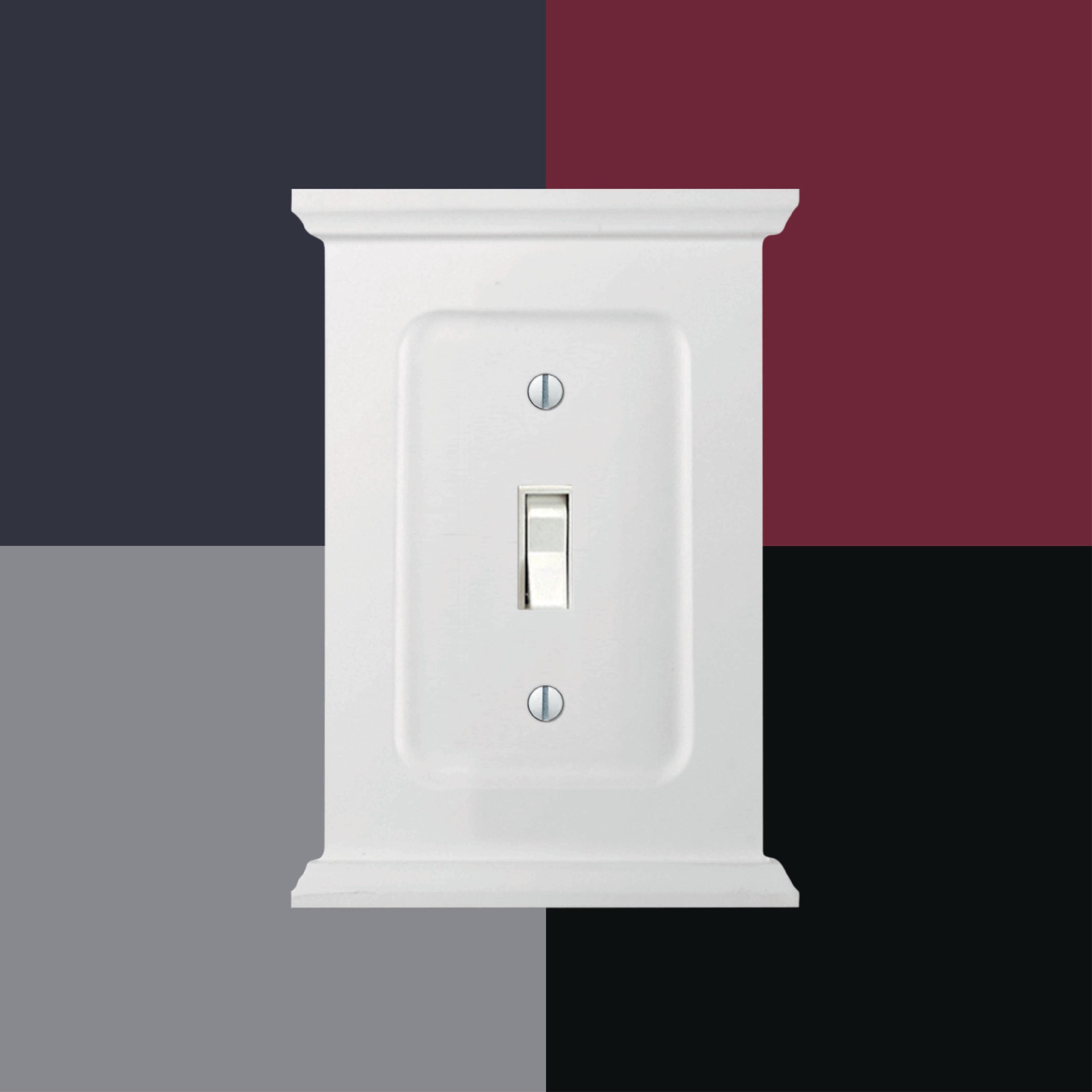 slide 4 of 6, allen + roth Capitol 1 -Gang Standard Size White Composite wood Indoor Duplex Wall Plate, 1 ct