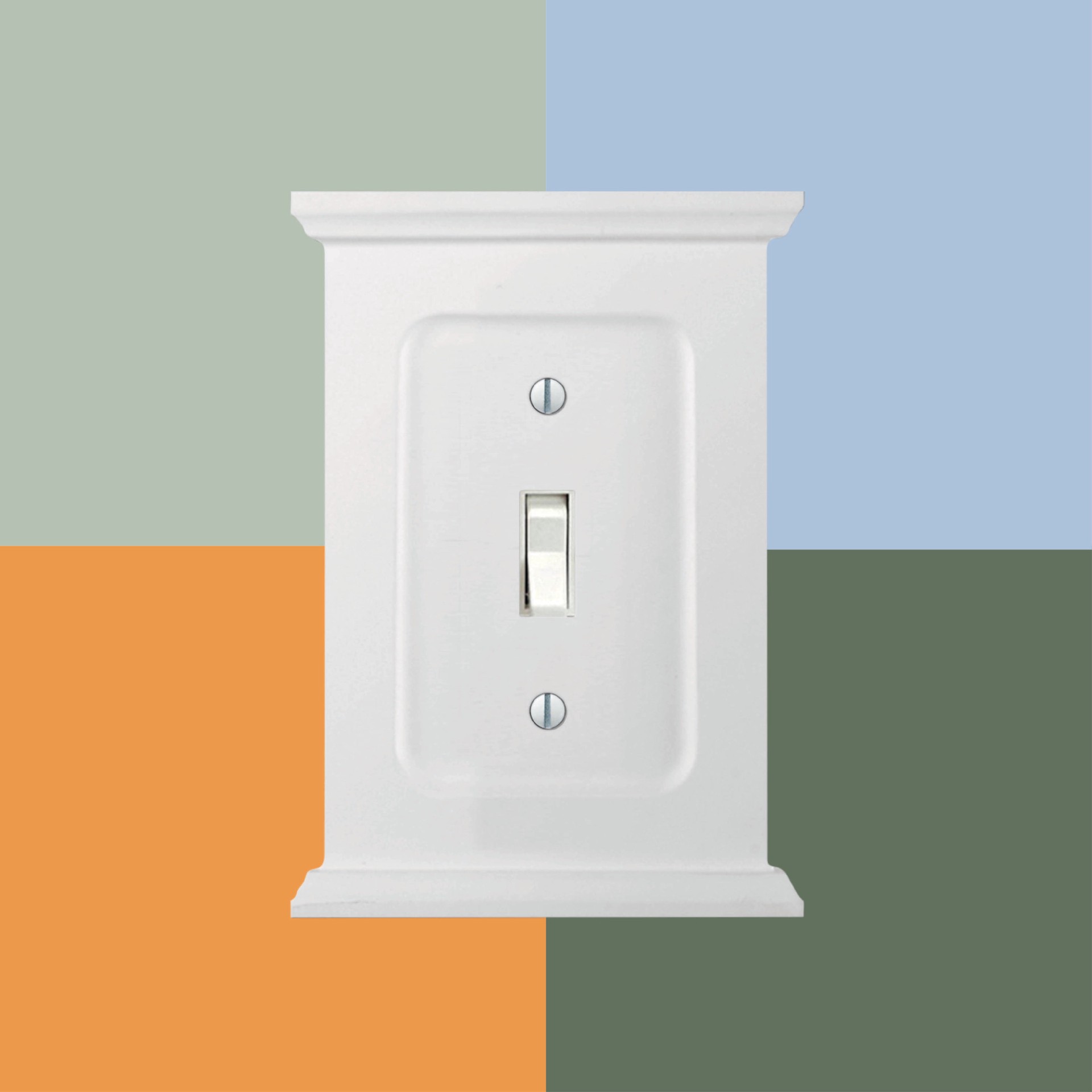 slide 6 of 6, allen + roth Capitol 1 -Gang Standard Size White Composite wood Indoor Duplex Wall Plate, 1 ct