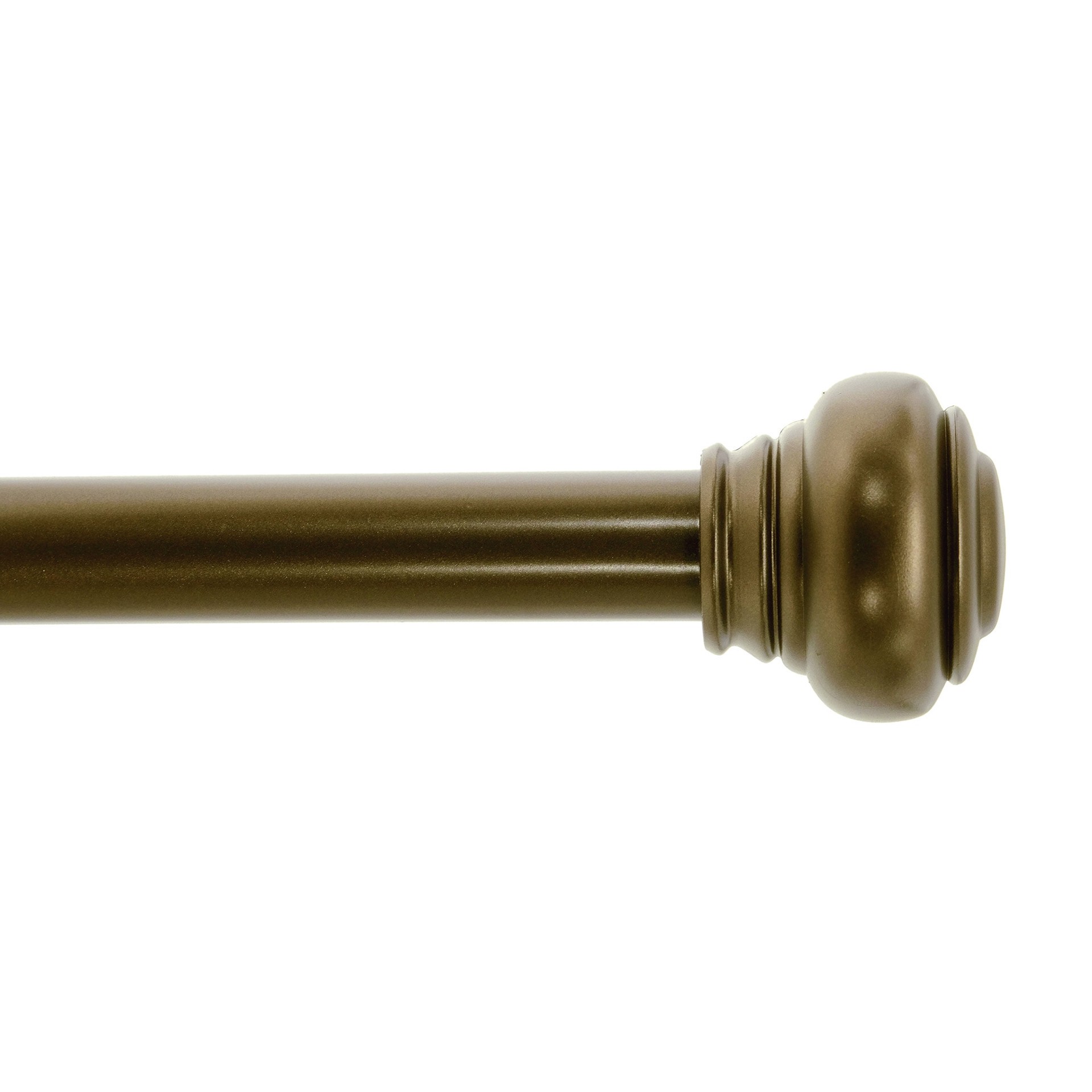 slide 1 of 1, allen + roth 36-in to 72-in Dark Bronze Steel Single Curtain Rod with Finials, 1 ct