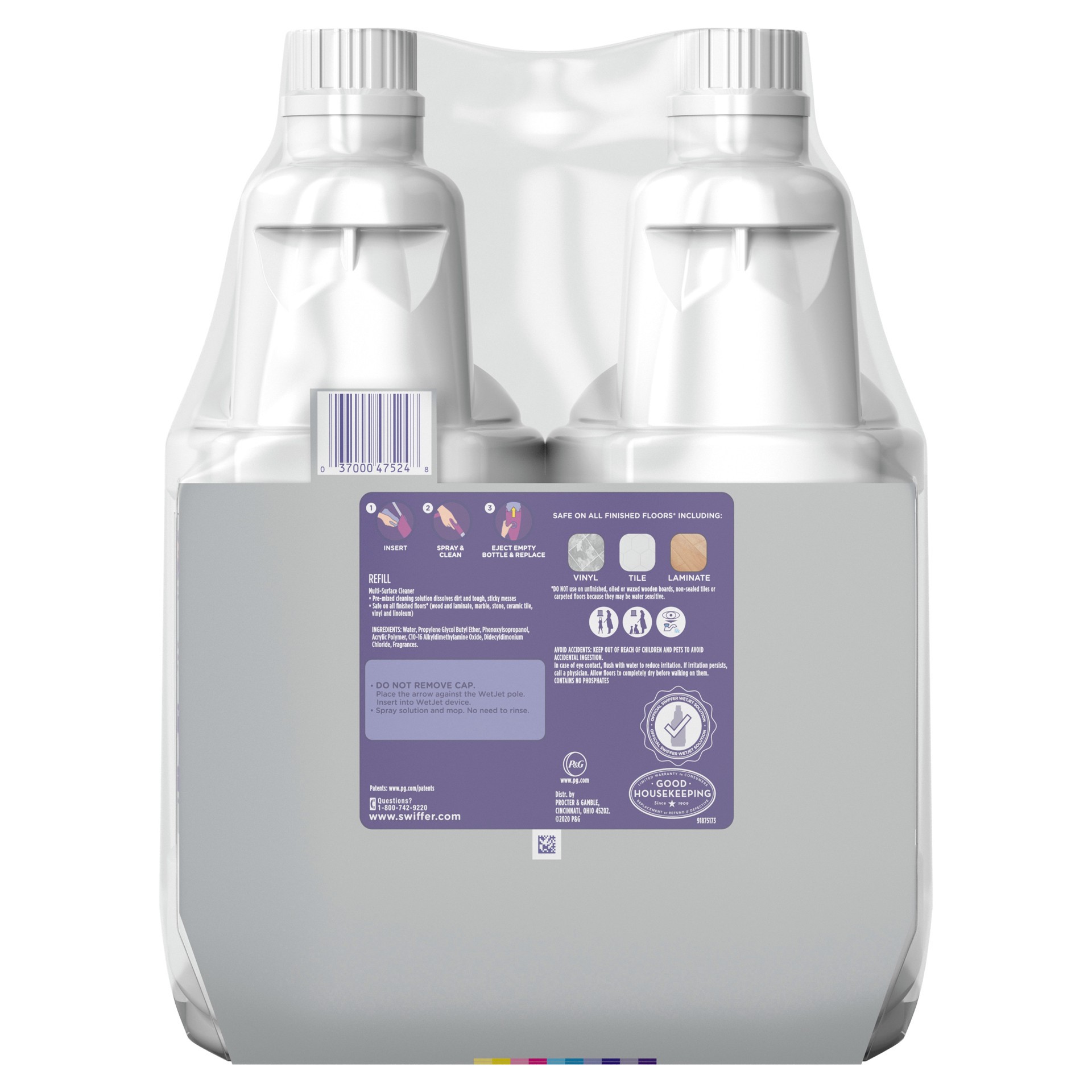 slide 2 of 6, Swiffer WetJet Vinyl, Tile and Laminate Refill Original Liquid Floor Cleaner 2 -Count, 1 ct