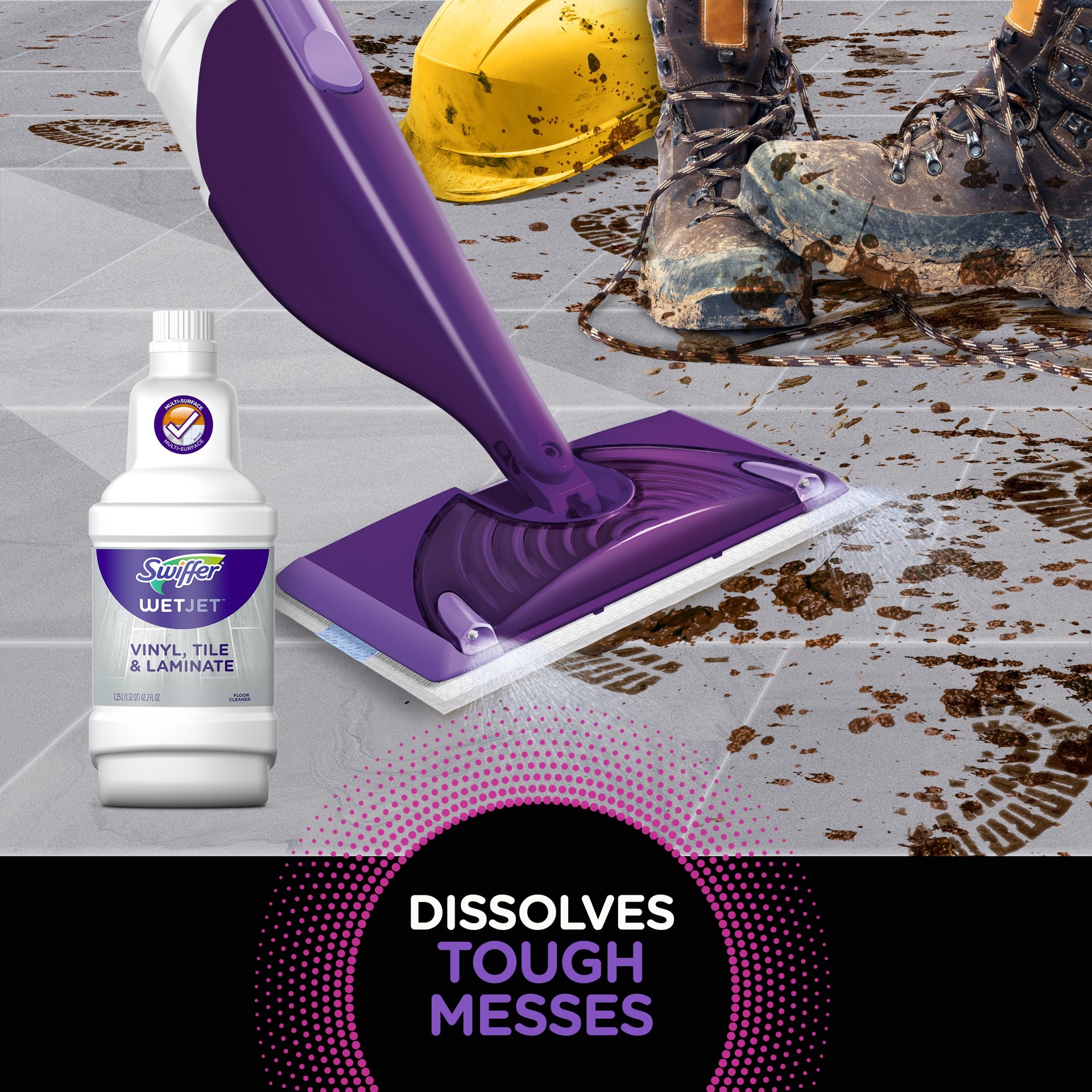 slide 3 of 6, Swiffer WetJet Vinyl, Tile and Laminate Refill Original Liquid Floor Cleaner 2 -Count, 1 ct